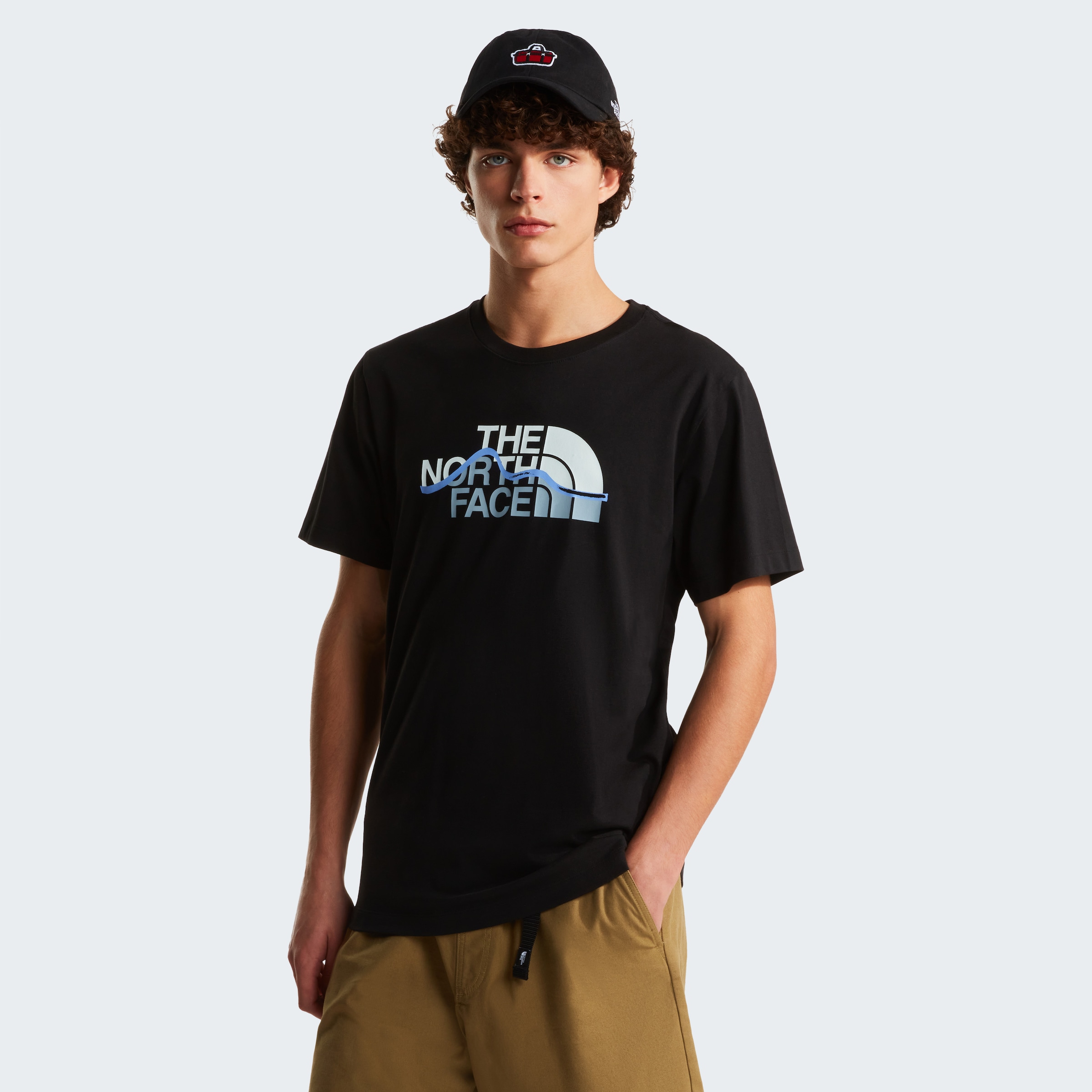 The North Face T-Shirt »M MOUNTAIN LINE REGULAR SHORT SLEEVE TEE« sportlicher Stil, Kurzarm, für Sport und Outdoor, aus Baumwolle