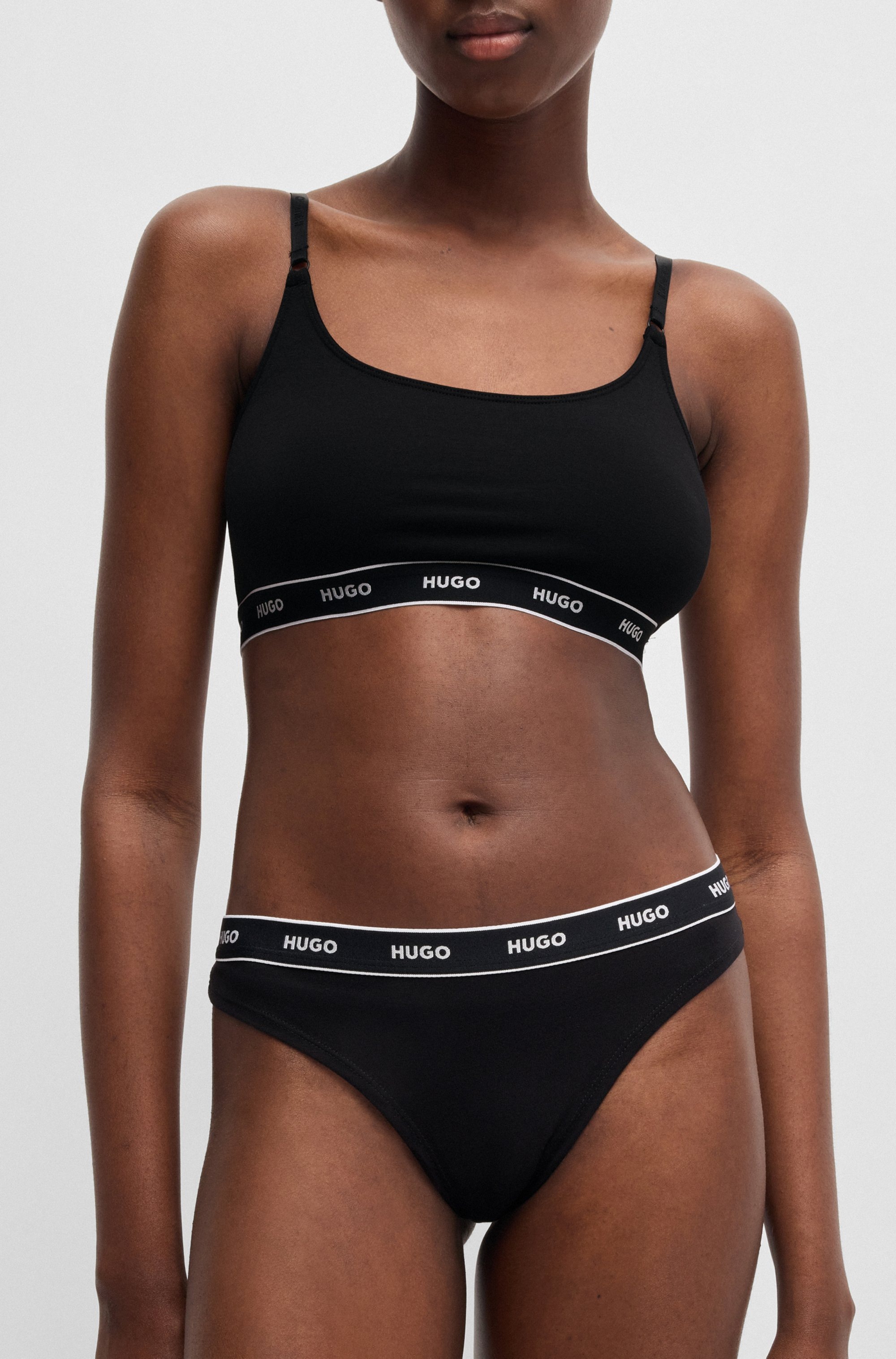 HUGO Underwear String »TRIPLET THONG STRIPE«, (3 St.), mit HUGO Logo-Elastikbund