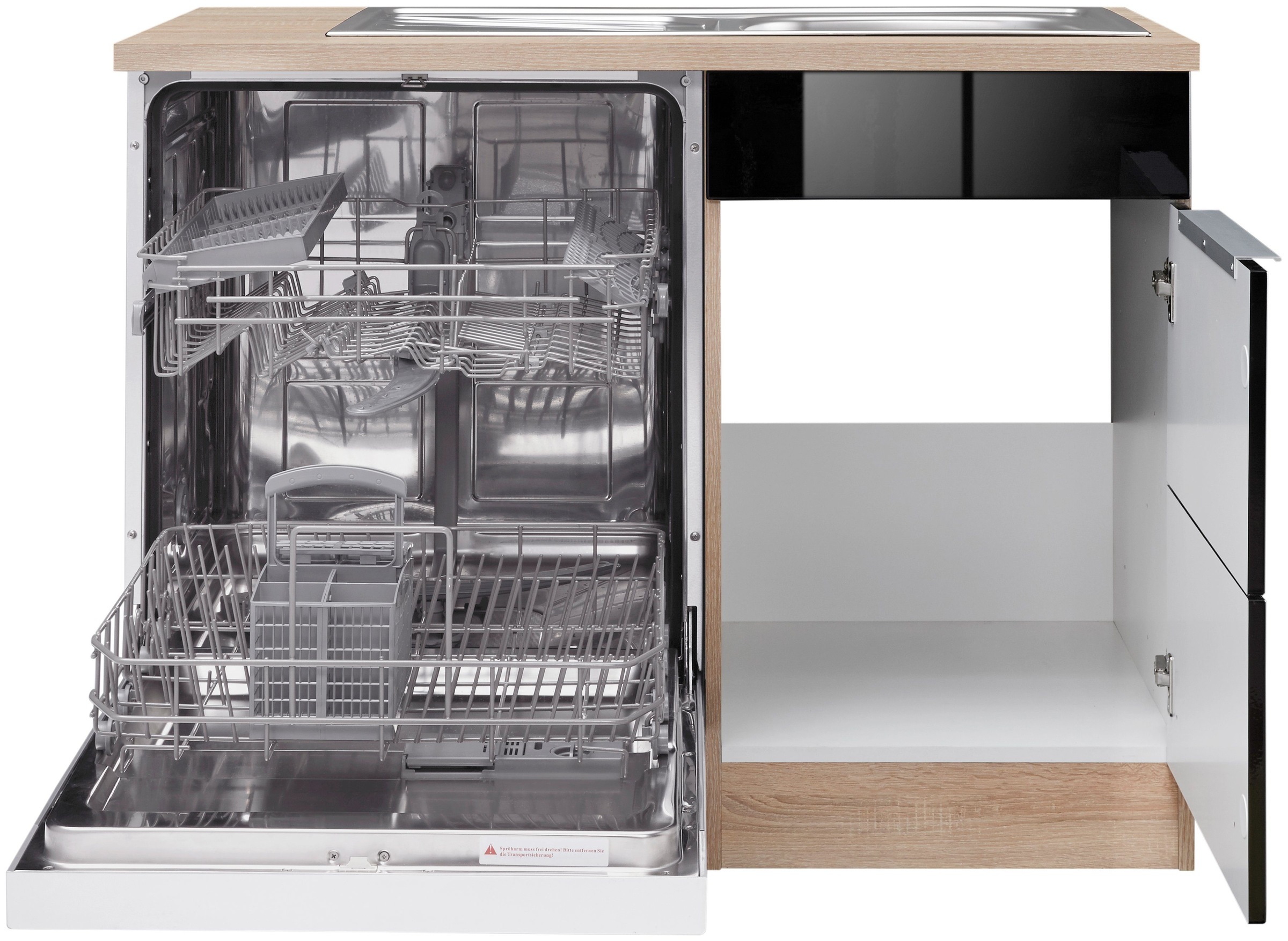 KOCHSTATION Spülenschrank »KS-Brindisi«, 110 cm breit, inkl. Möbeltür für Geschirrspüler sowie Einbauspüle