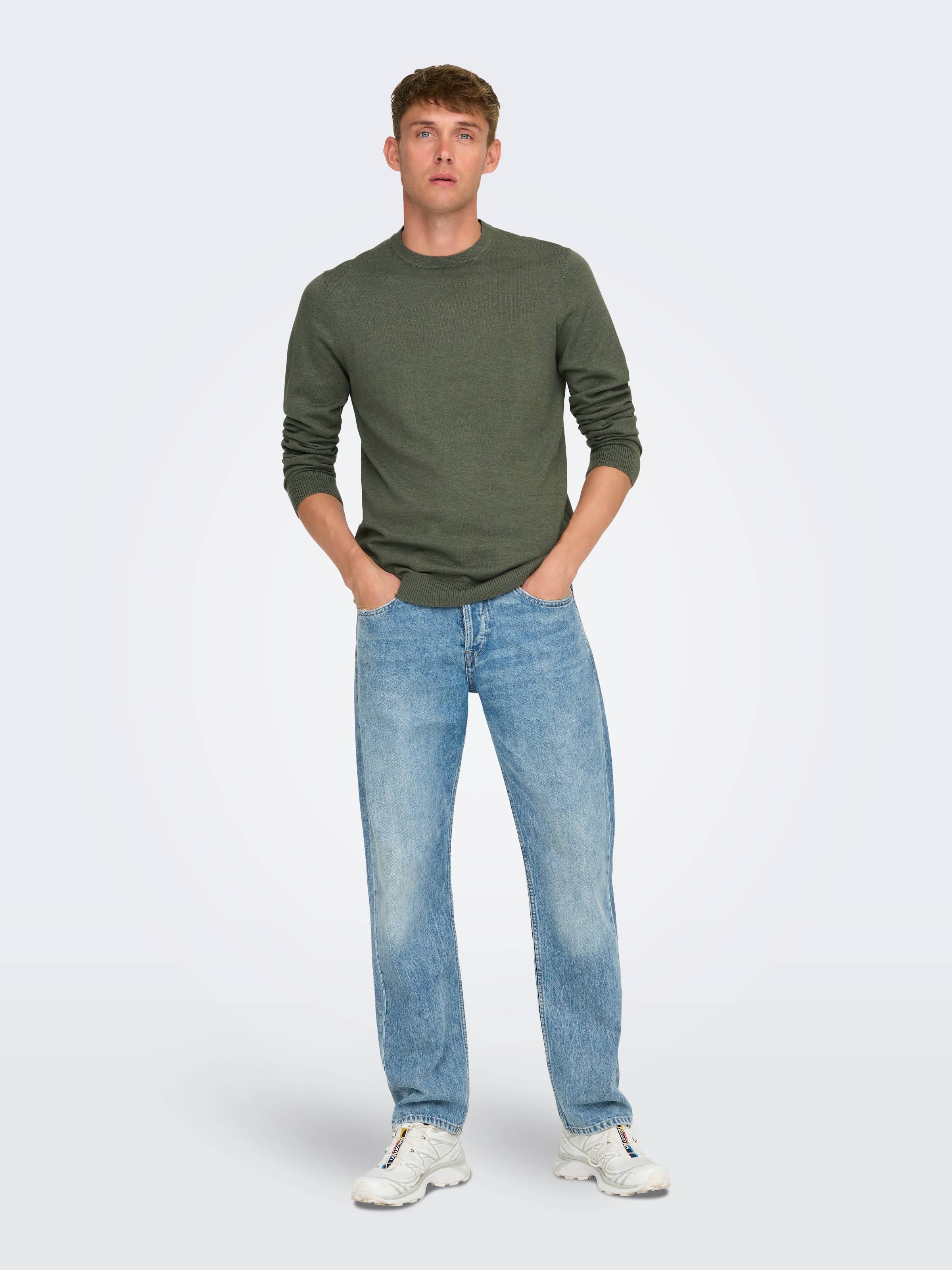 ONLY & SONS Strickpullover »ONSLOUI REG 12 MEL CREW KNIT NOOS«