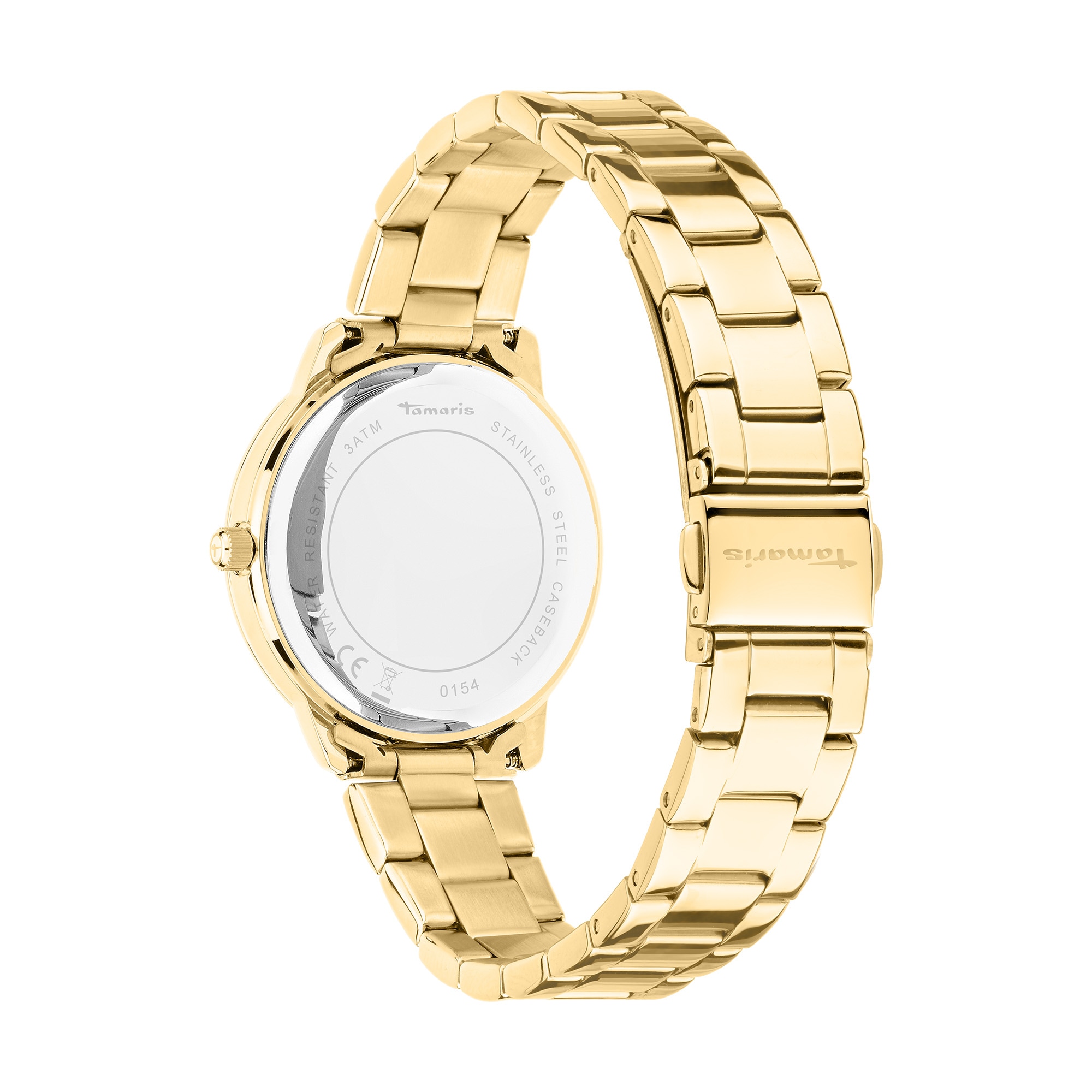 Tamaris Quarzuhr »The Elegance« Armbanduhr, Damenuhr, Edelstahlarmband, analog, Glassteine