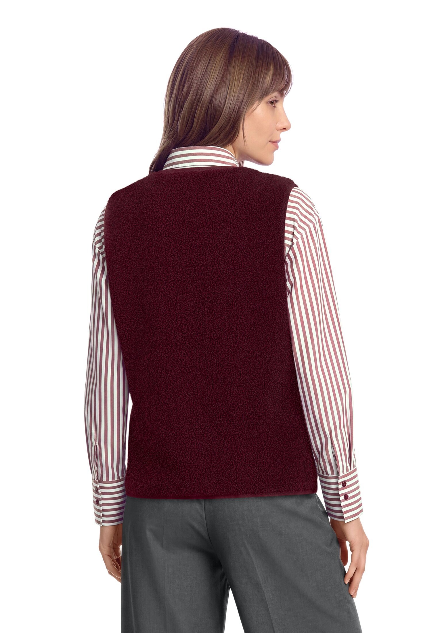 Betty&Co Fleecepullover »Plüschweste mit Knöpfen«
