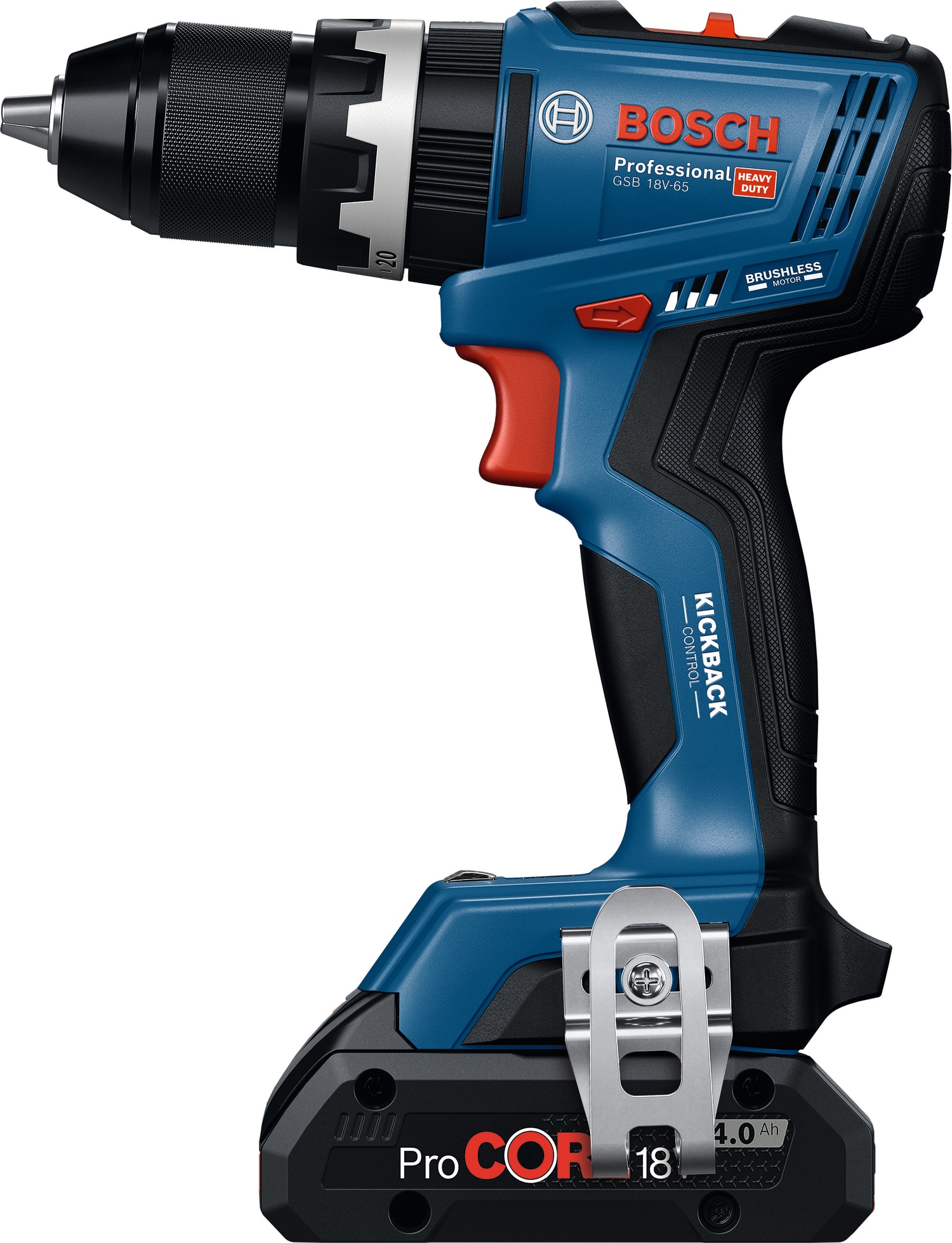 Bosch Professional Akku-Schlagbohrschrauber »»GSB 18V-65«« Inkl. 2x Akku GBA 18V 4,0Ah, in L-Case Pick & Click