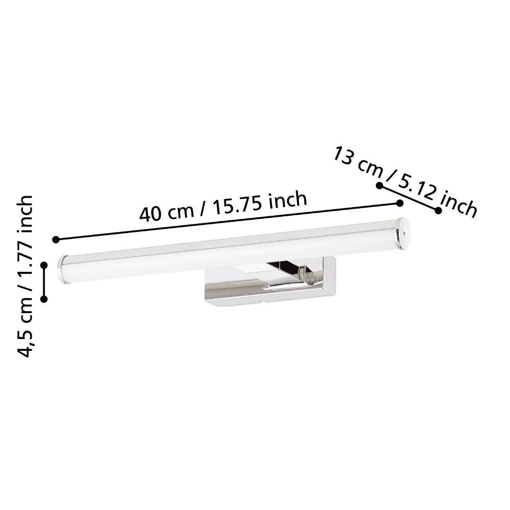EGLO Wandleuchte »VADUMI Spiegelleuchte, Badezimmerleuchte, LED, Chrom, weiß, IP44«, 1 flammig, Leuchtmittel LED-Board | LED fest integriert, Feuchtraumleuchte, Badezimmer, Kunststoff, klassisch,m 40x5x12,5cm