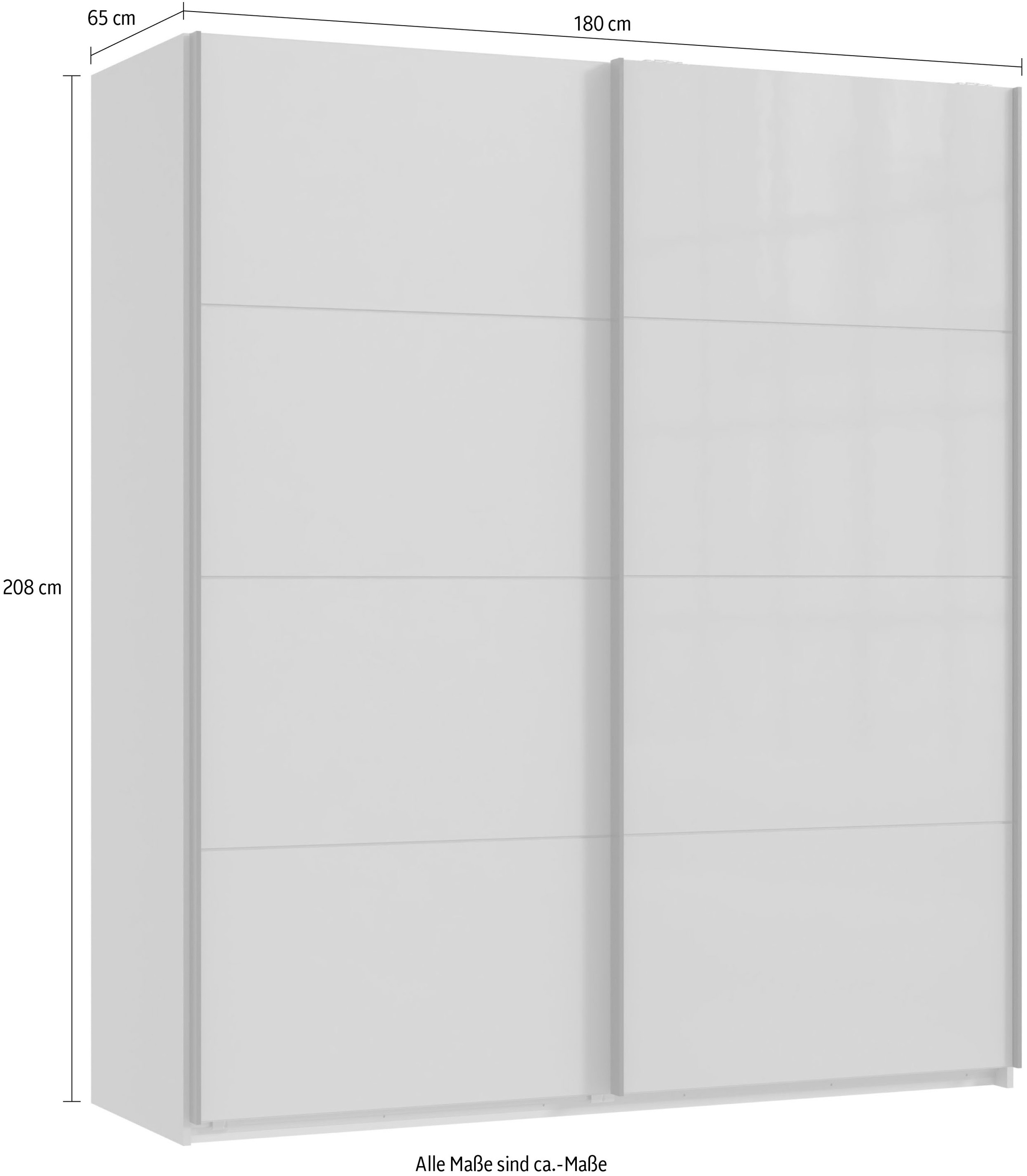 Wimex Kleiderschrank »Tilburg, Metallgriffe, Made in Germany« Breite 270cm wahlweise mit 2 oder 3 Türen,  mit Schwebetüren, jeweils 1 Glaselement, 180, 225 oder 270cm breit