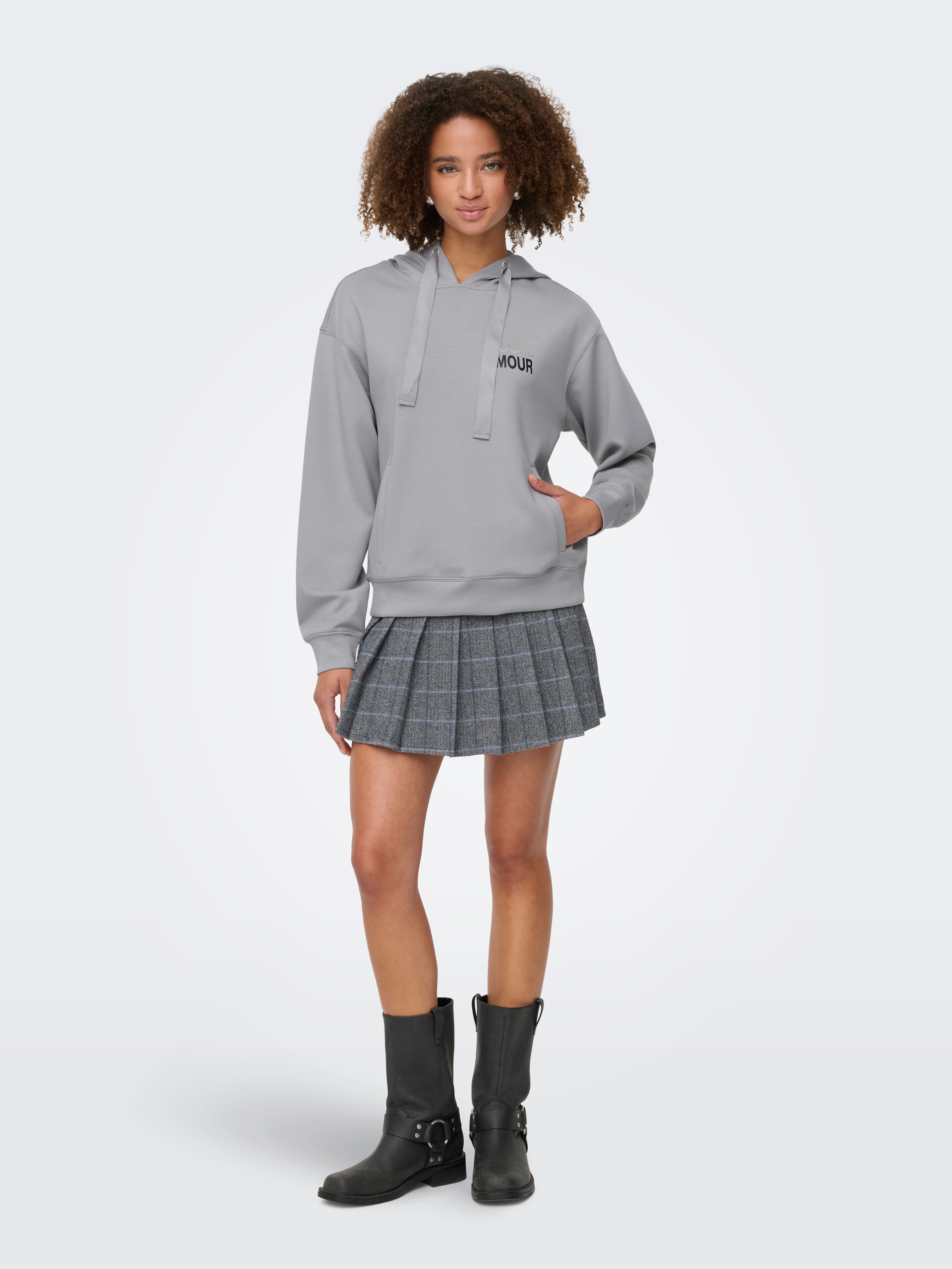 ONLY Kapuzensweatshirt »ONLALINA LIFE L/S PRINT HOOD SWT«
