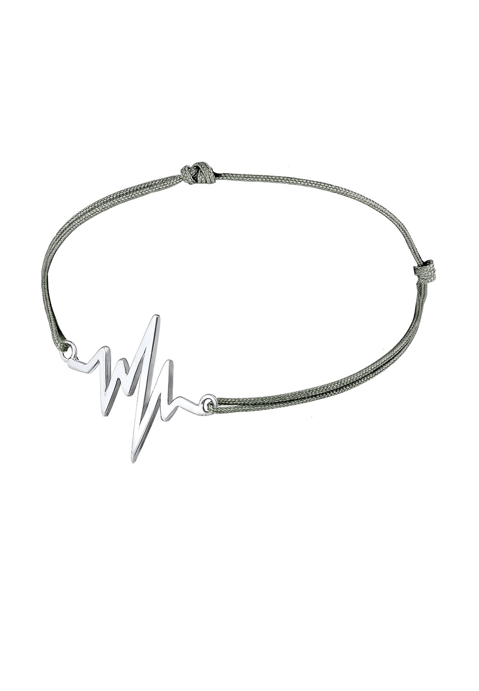 Elli Armkette »Armband Nylon Anhänger Herzschlag 925 Sterling Silber«