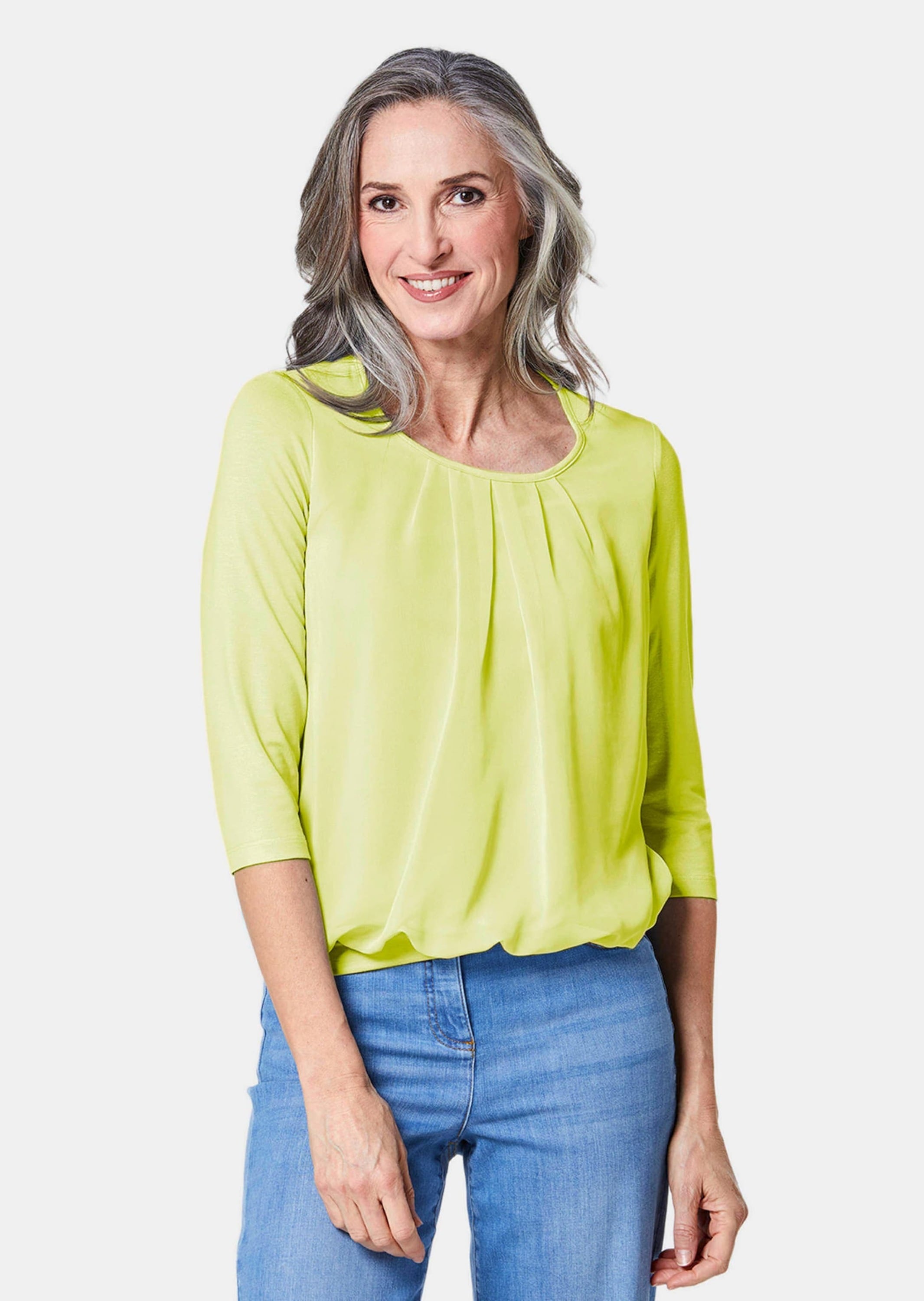 GOLDNER Kurzarmbluse »Blusenshirt Gepflegtes Shirt in eleganter Blusen-Optik«