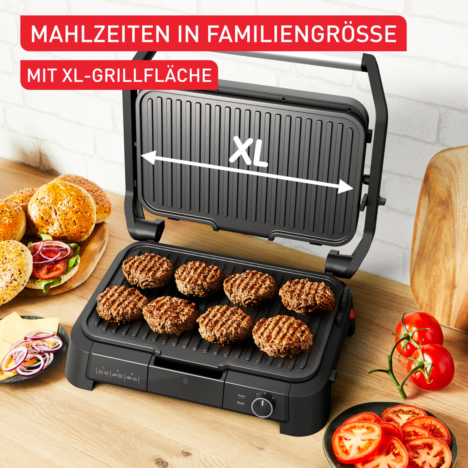 Tefal Kontaktgrill »SuperGrill 3in1 XL, Grill, Barbeque-, Ofenposition, 3 Temperaturen«, 2200 W, spülmaschinengeeignete Platten, Grillen für bis zu 8 Personen, GC520D