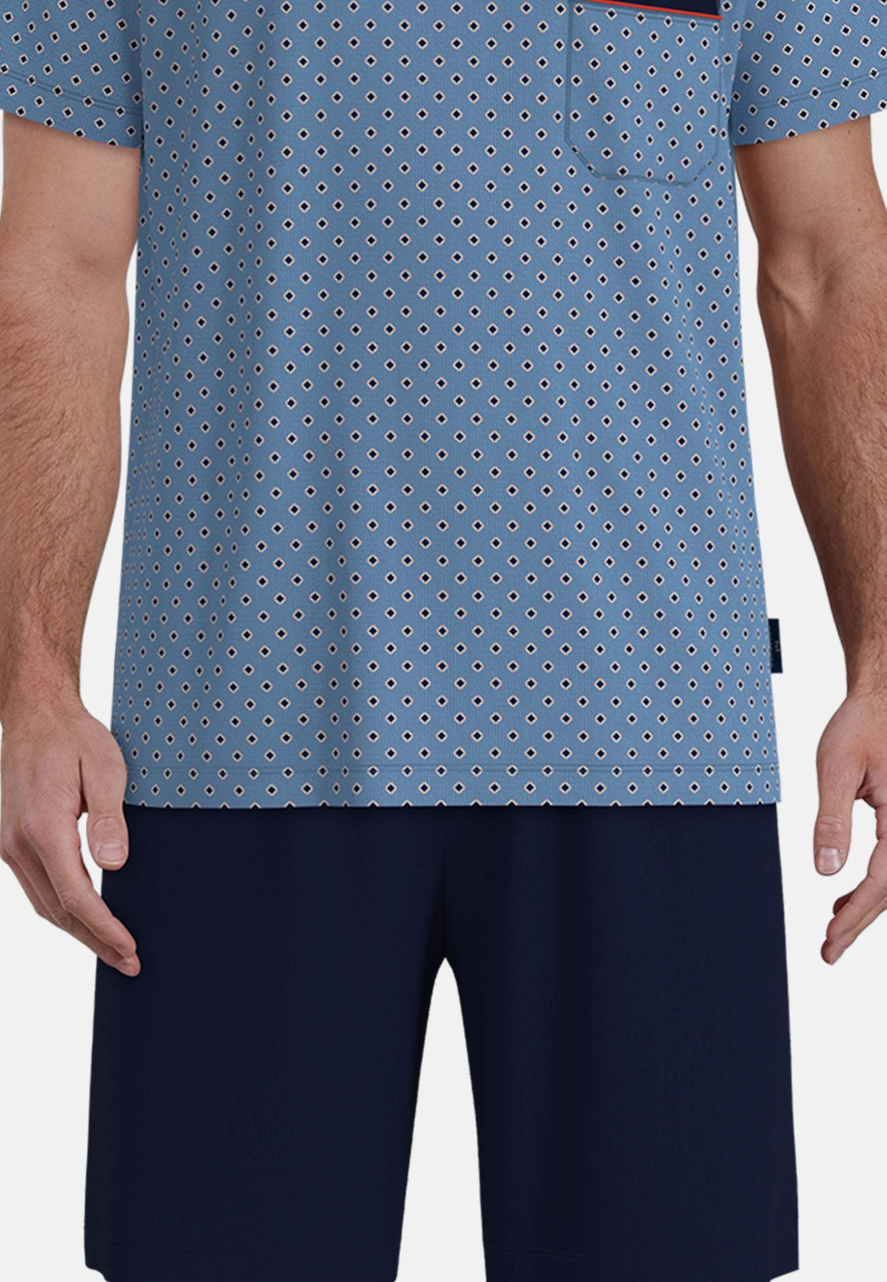 GÖTZBURG Shorty »Glasgow« gemustert, kurz, V-Ausschnitt, mit Brusttasche, Baumwolle