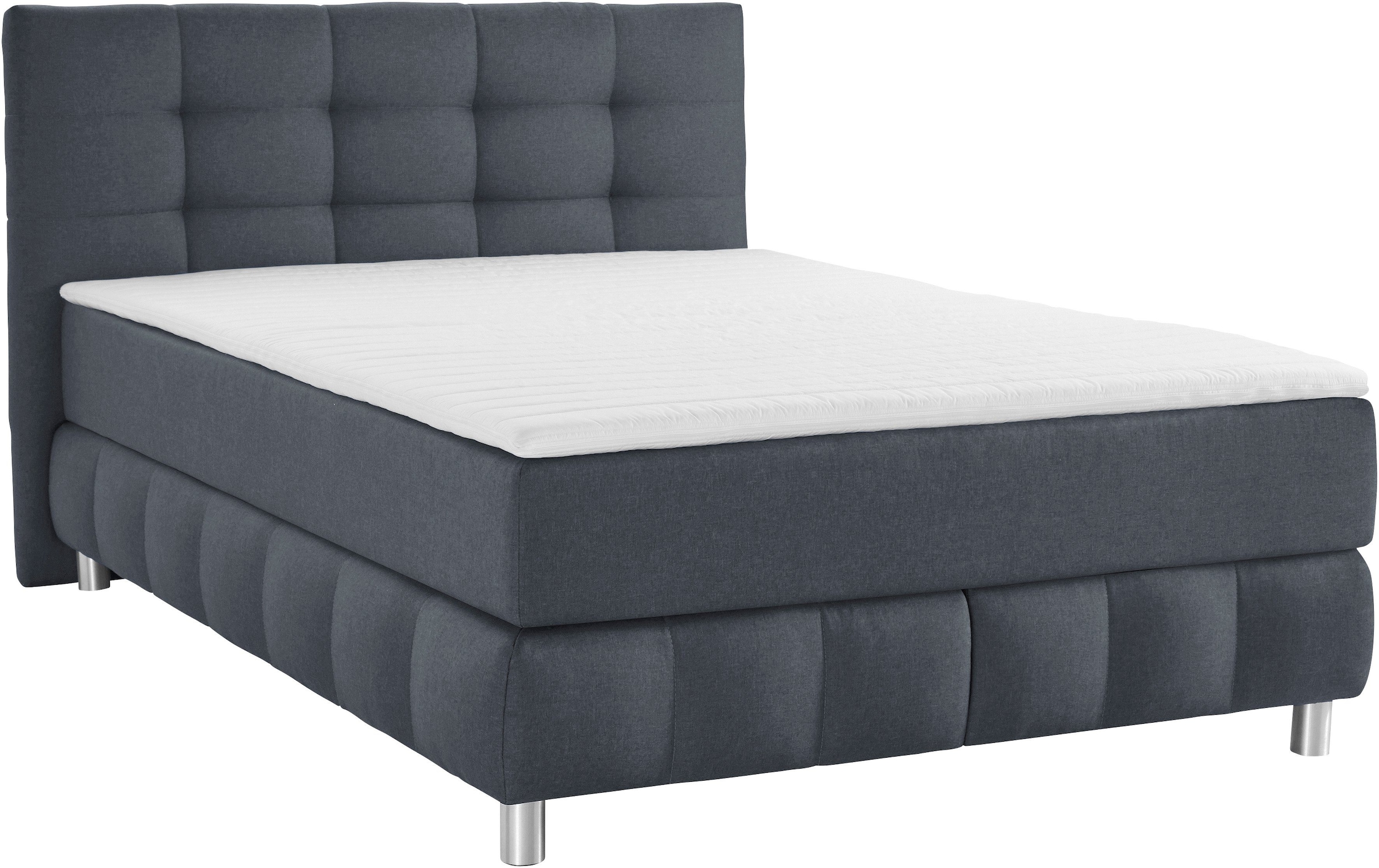 Home affaire Boxspringbett »Salo XXL« in Samtoptik oder Struktur, 6 Breiten in Überlänge 220cm, 4 Härtegrade