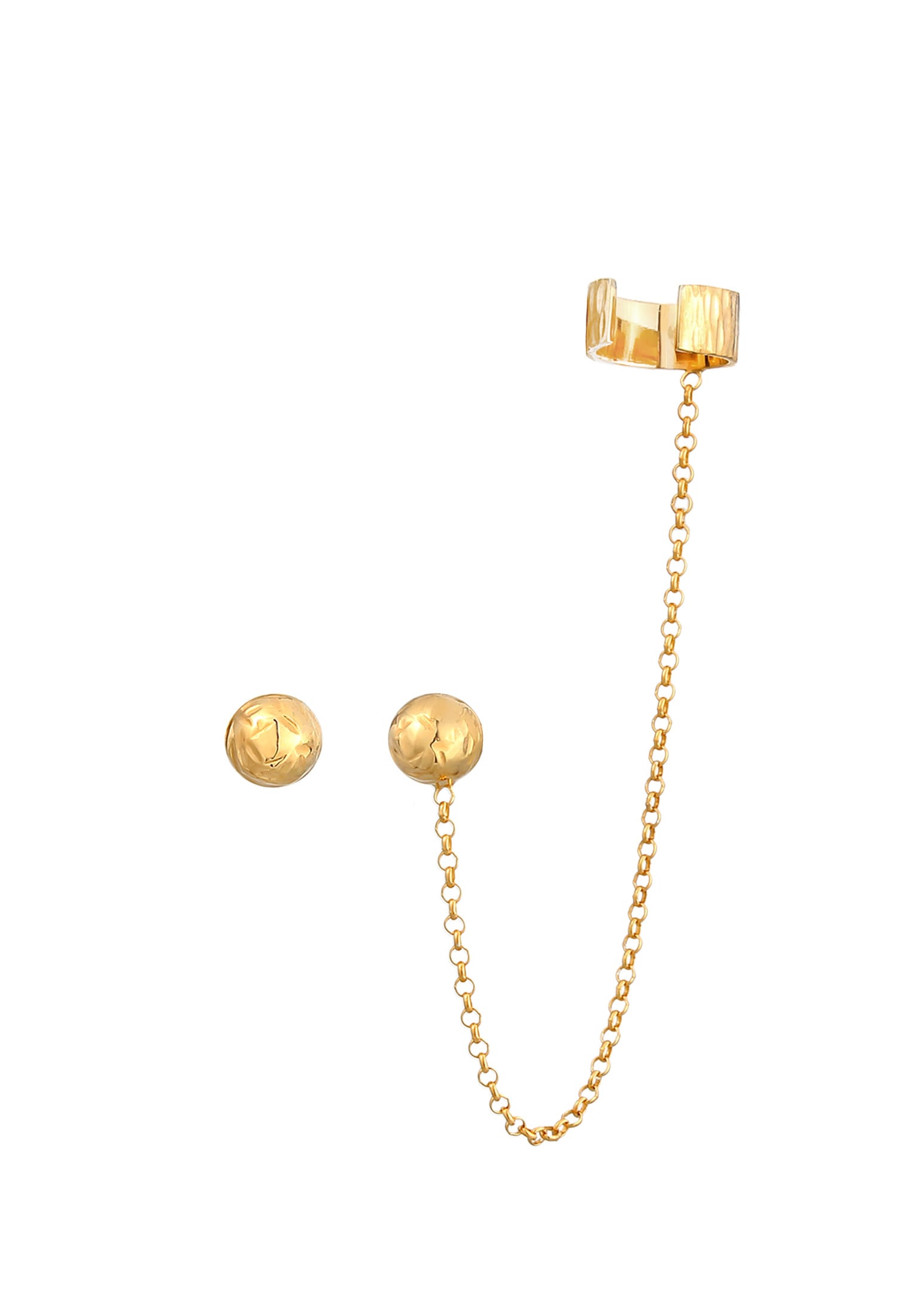 Elli Paar Ohrstecker »Ohrringe Earcuff Klemme Stecker Kugel 925 Silber«