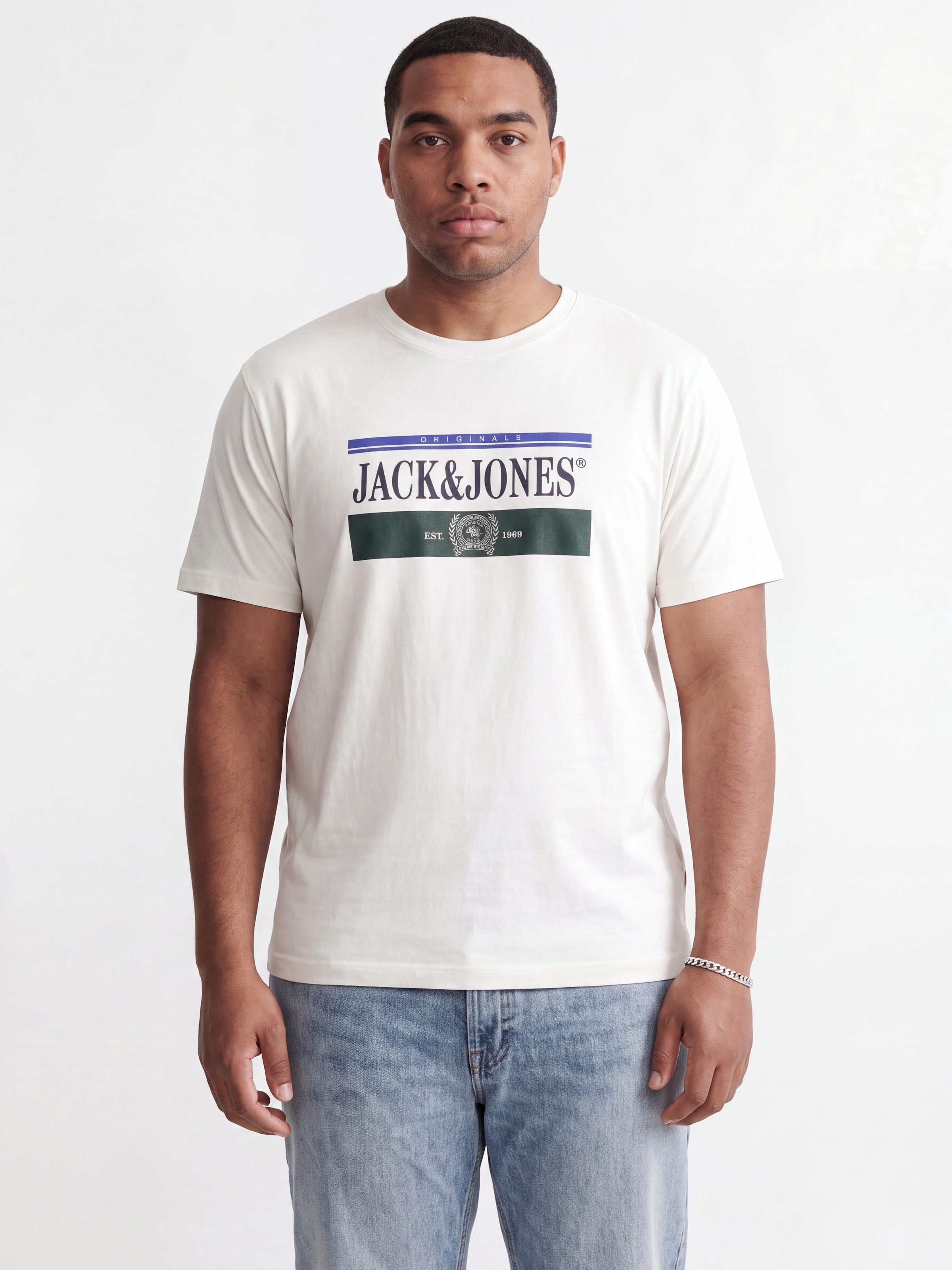 Jack & Jones PlusSize T-Shirt »JORFREDERIKSBERG GRAPHIC BOX TEE SS PLS« Baumwolle, regular fit