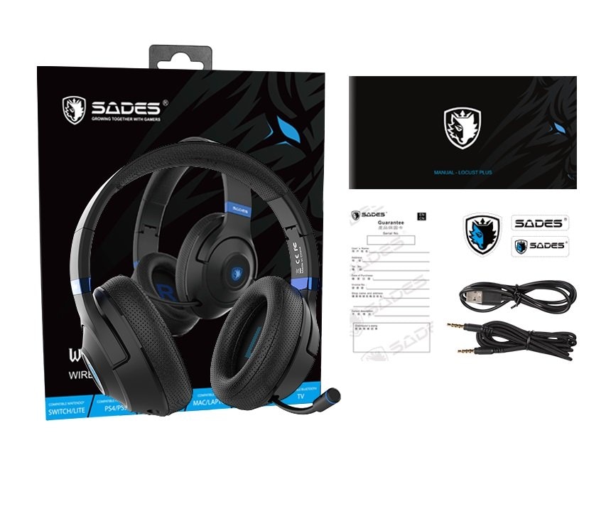 Sades Gaming-Headset »Whisper SA-205«, kabellos, Stereo, Over Ear, Bluetooth 5.3, 3,5 mm