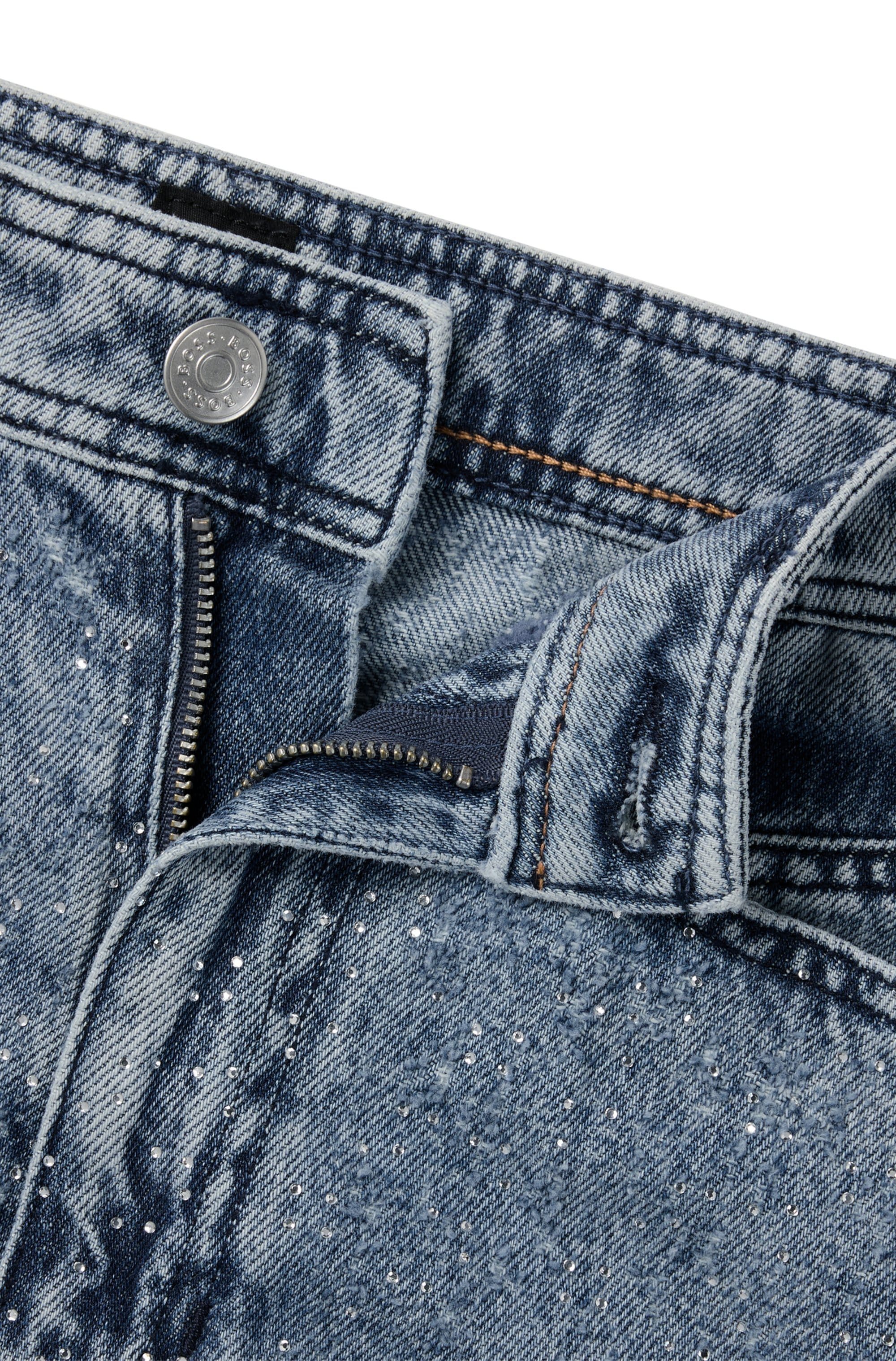 BOSS ORANGE High-waist-Jeans »Marlene High Rise Hochbund High Waist Premium Denim Jeans«, mit All Over Straß und Glitzer Effekt