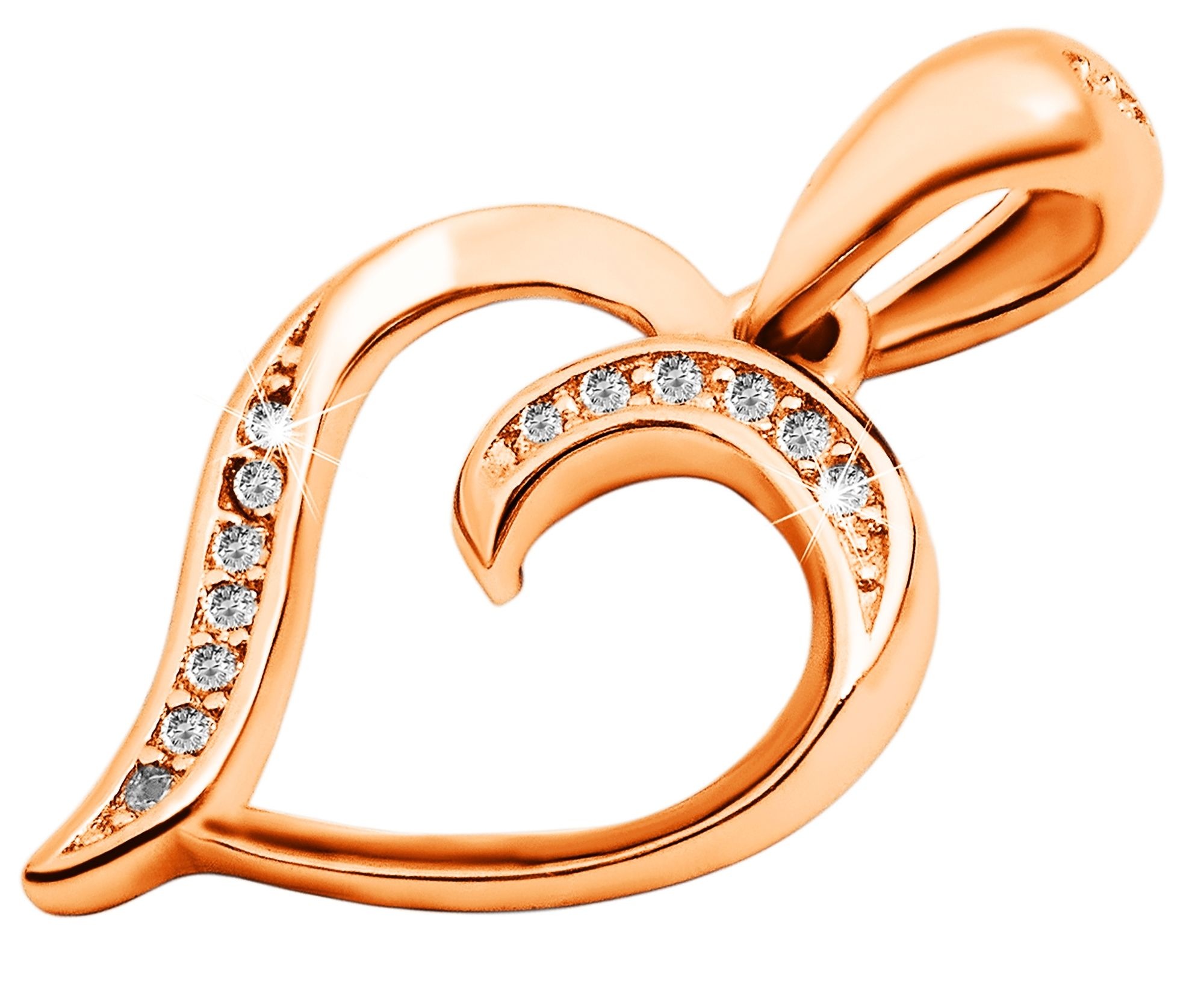 Adelia´s Herzanhänger »Damen Anhänger ¿ Herz Herzanhänger aus 925 Silber mit Zirkonia«