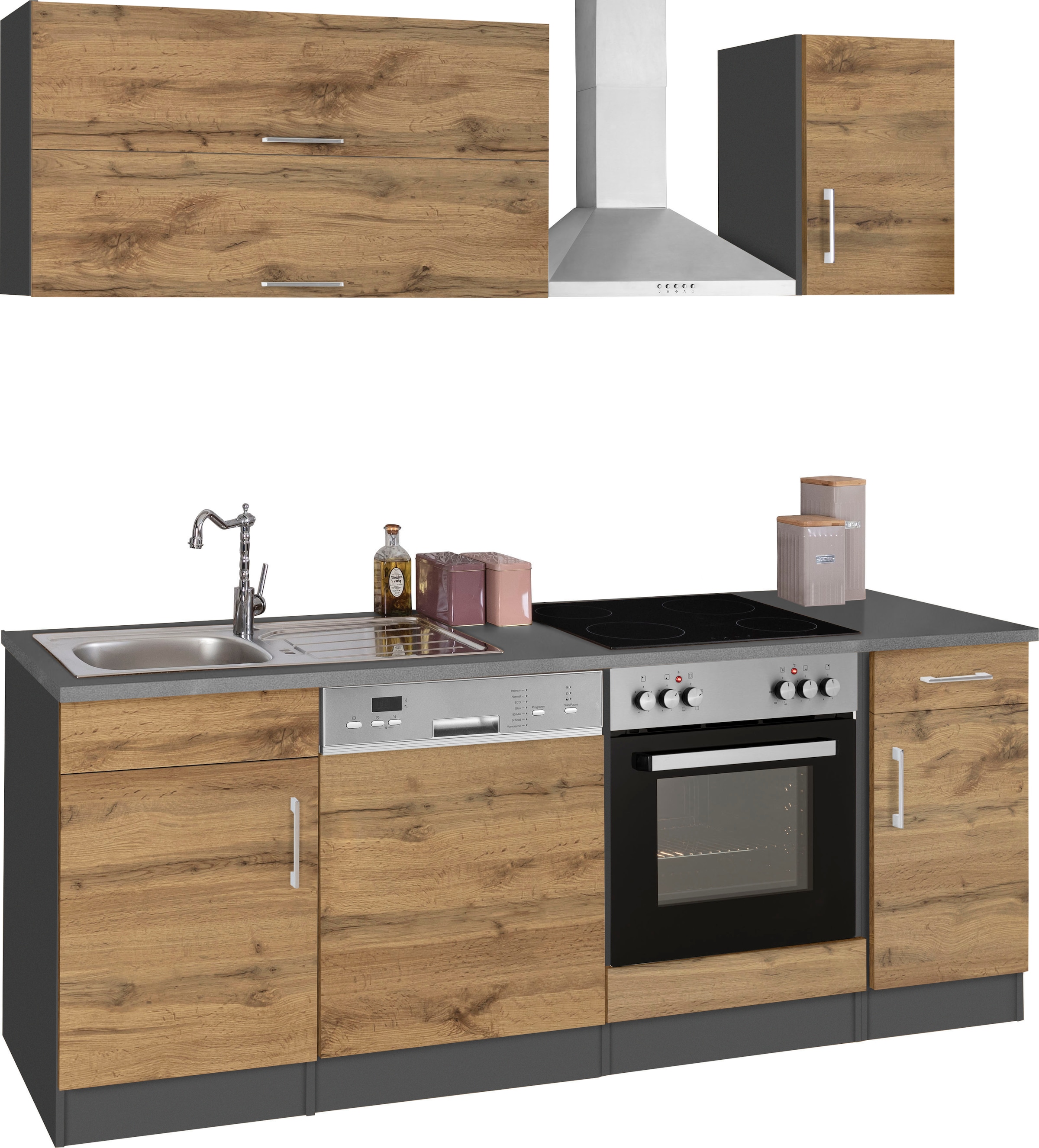 KOCHSTATION Küchenzeile »KS-Colmar« ohne E-Geräte, Breite 210 cm