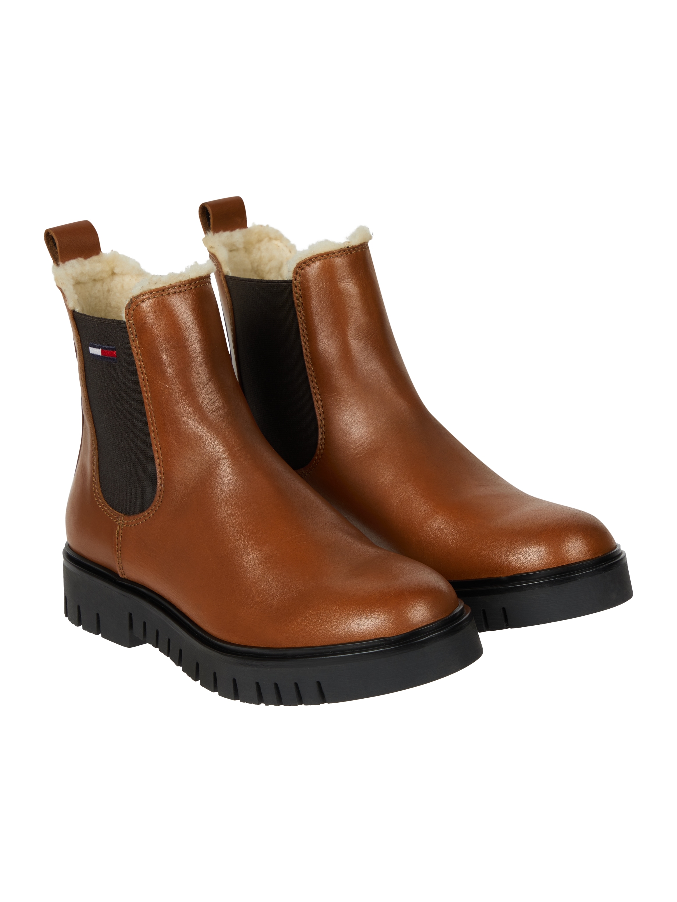 Tommy Jeans Winterboots »WARMLINED CHELSEA BOOT«, Blockabsatz, Plateau, Businesschuh mit Profilsohle