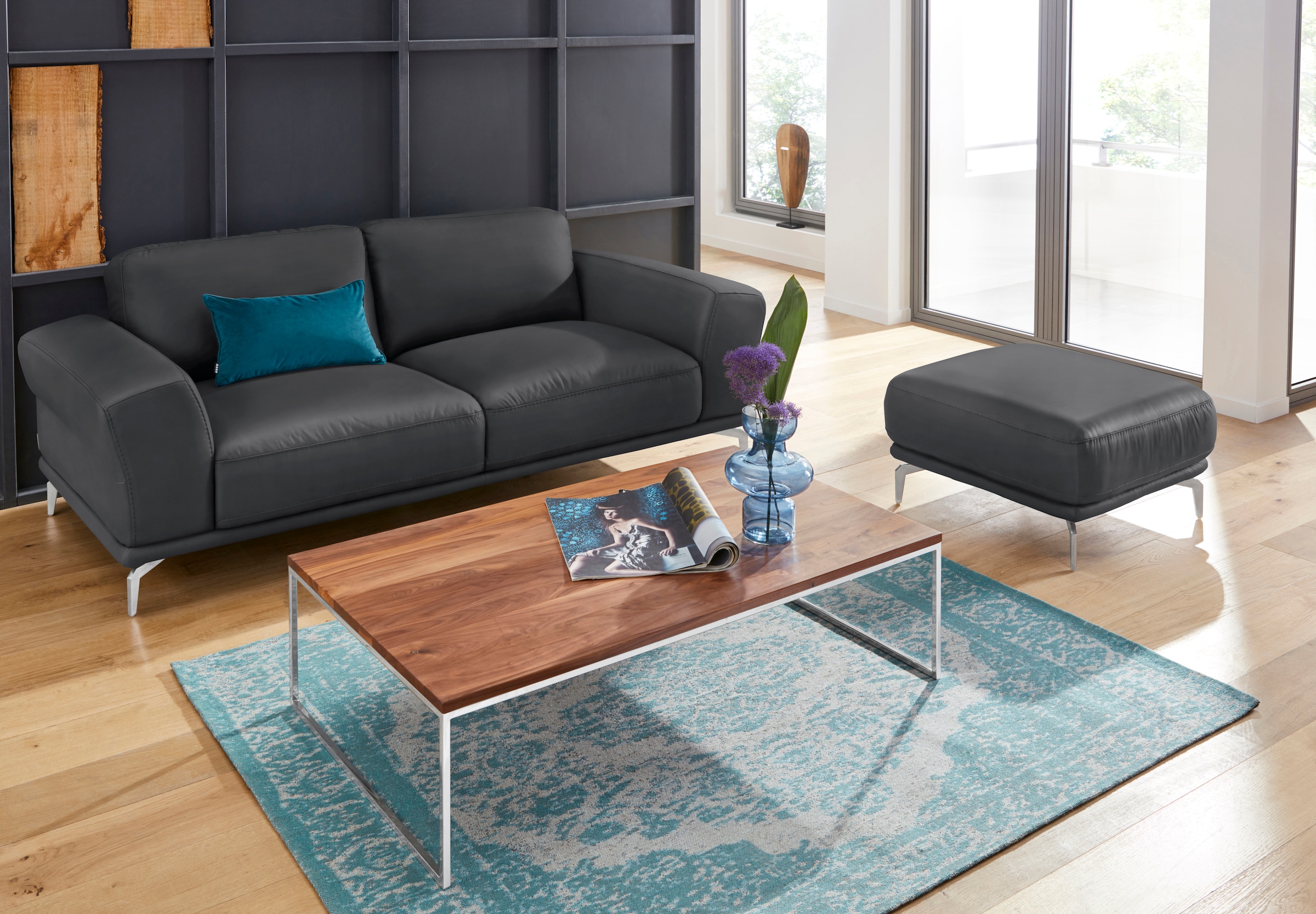 W.SCHILLIG 2,5-Sitzer »montanaa«, mit Metallfüßen in Chrom glänzend, Breite 212 cm