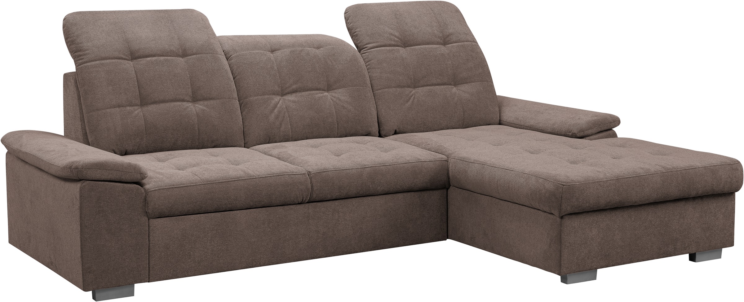 WERK2 Ecksofa Carmen, Sofa, Eckcouch mit Schlaffunktion, Bettkasten und Sitztiefenverstellung