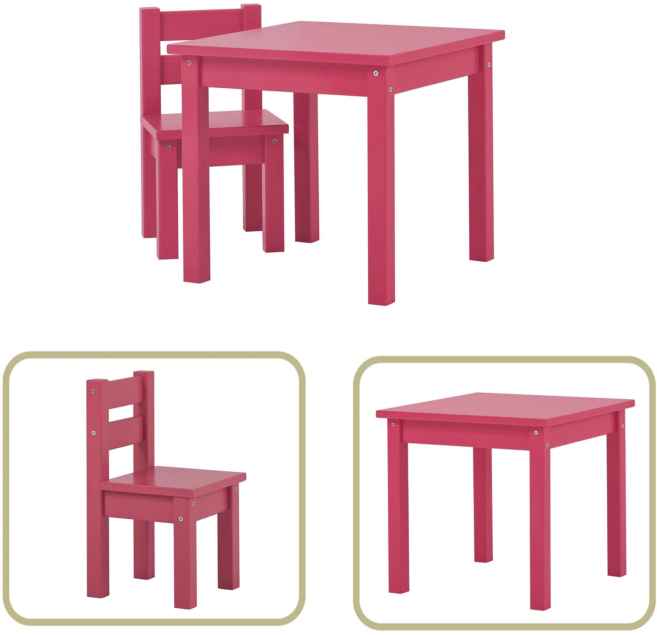 Hoppekids Kindersitzgruppe »MADS Kindersitzgruppe«, (Set, 2 tlg., 1 Tisch, 1 Stuhl), in vielen Farben, mit einem Stuhl