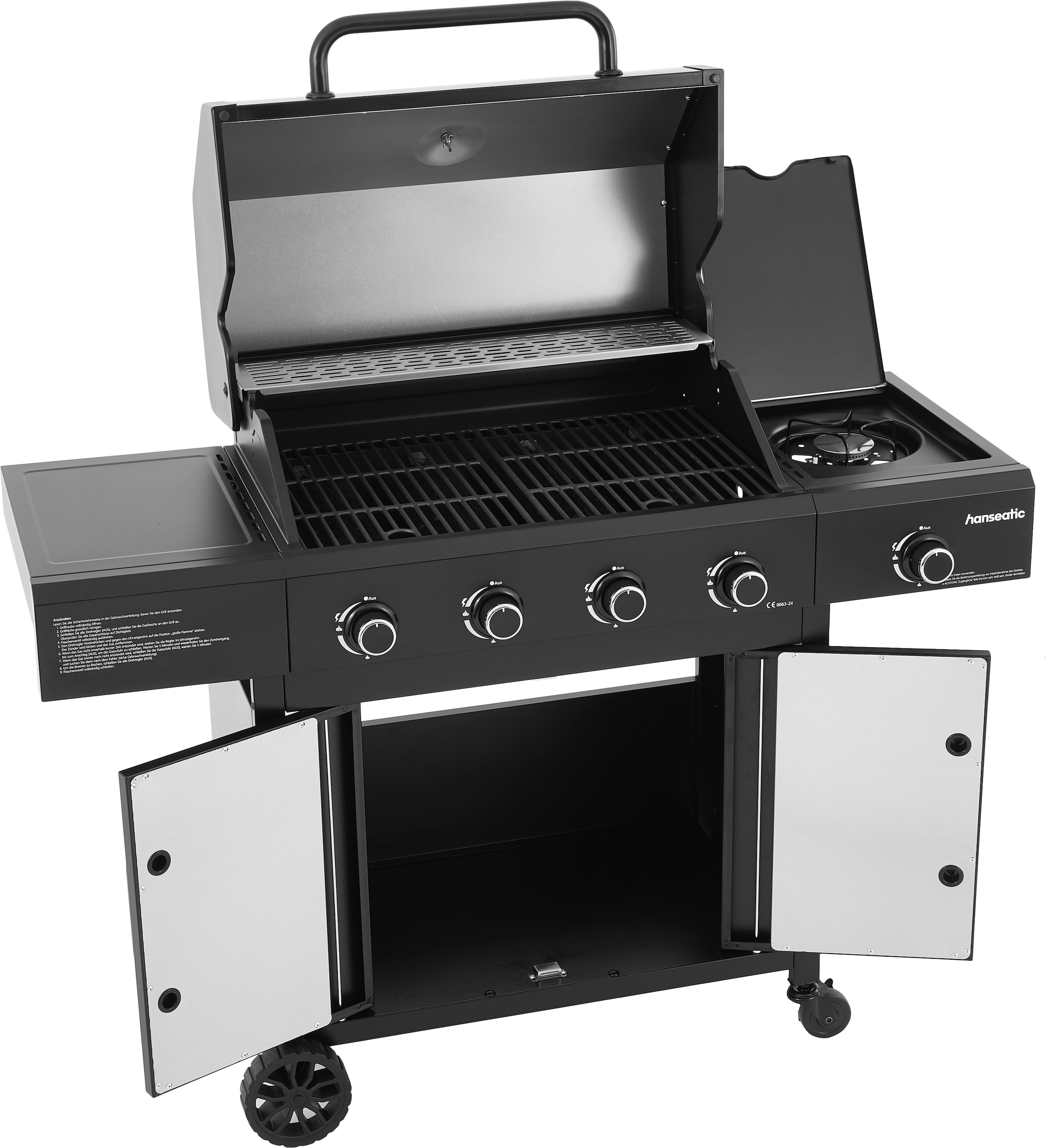 Hanseatic Gasgrill »4-Brenner Rockford Black« inkl. 3 Jahre Herstellergarantie