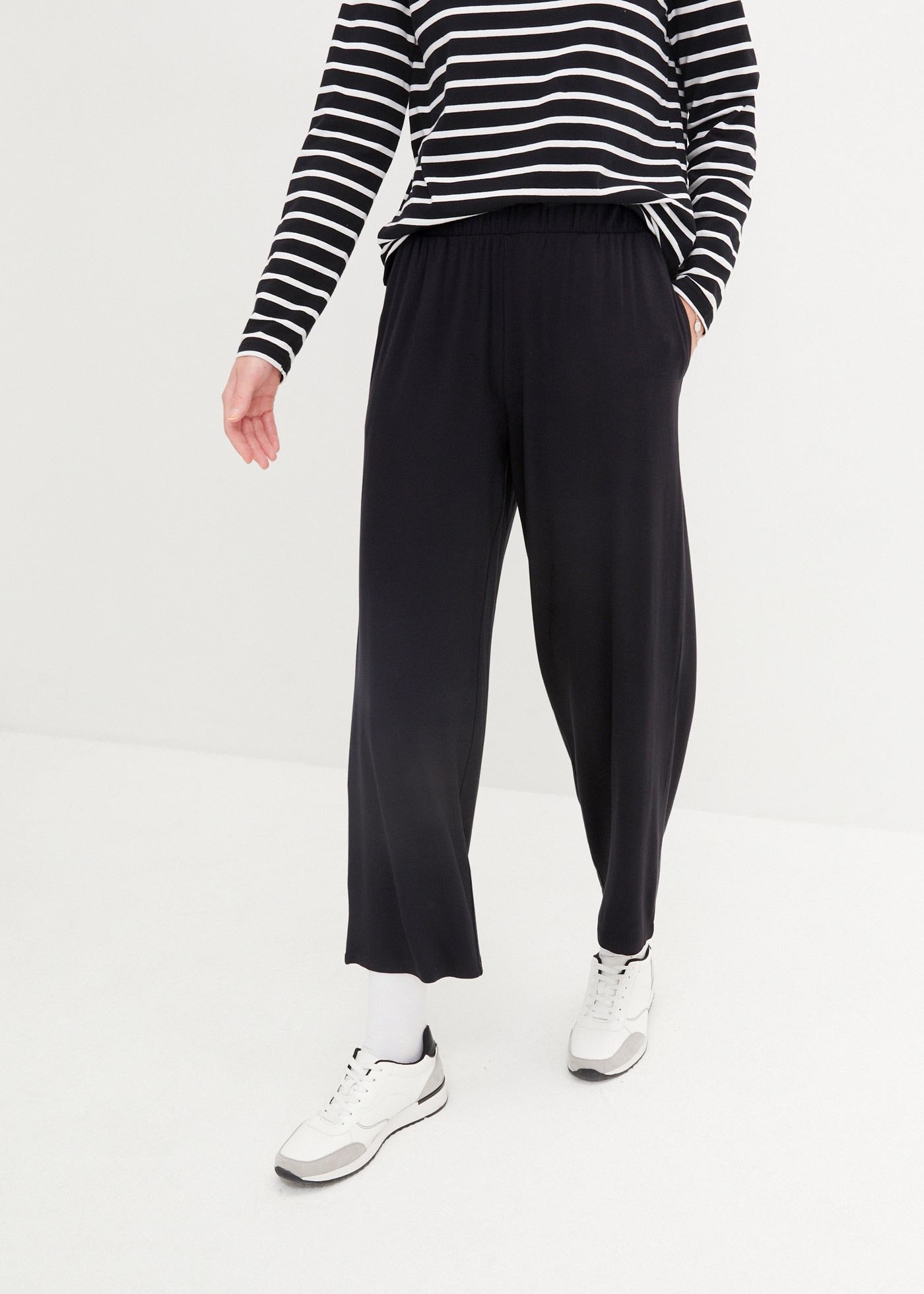 bonprix Jerseyhose »7/8- Shirthose, High-Waist, 2er-Pack«  aus Viskose und Elasthan, mit seitlichen Taschen, lockere Passform