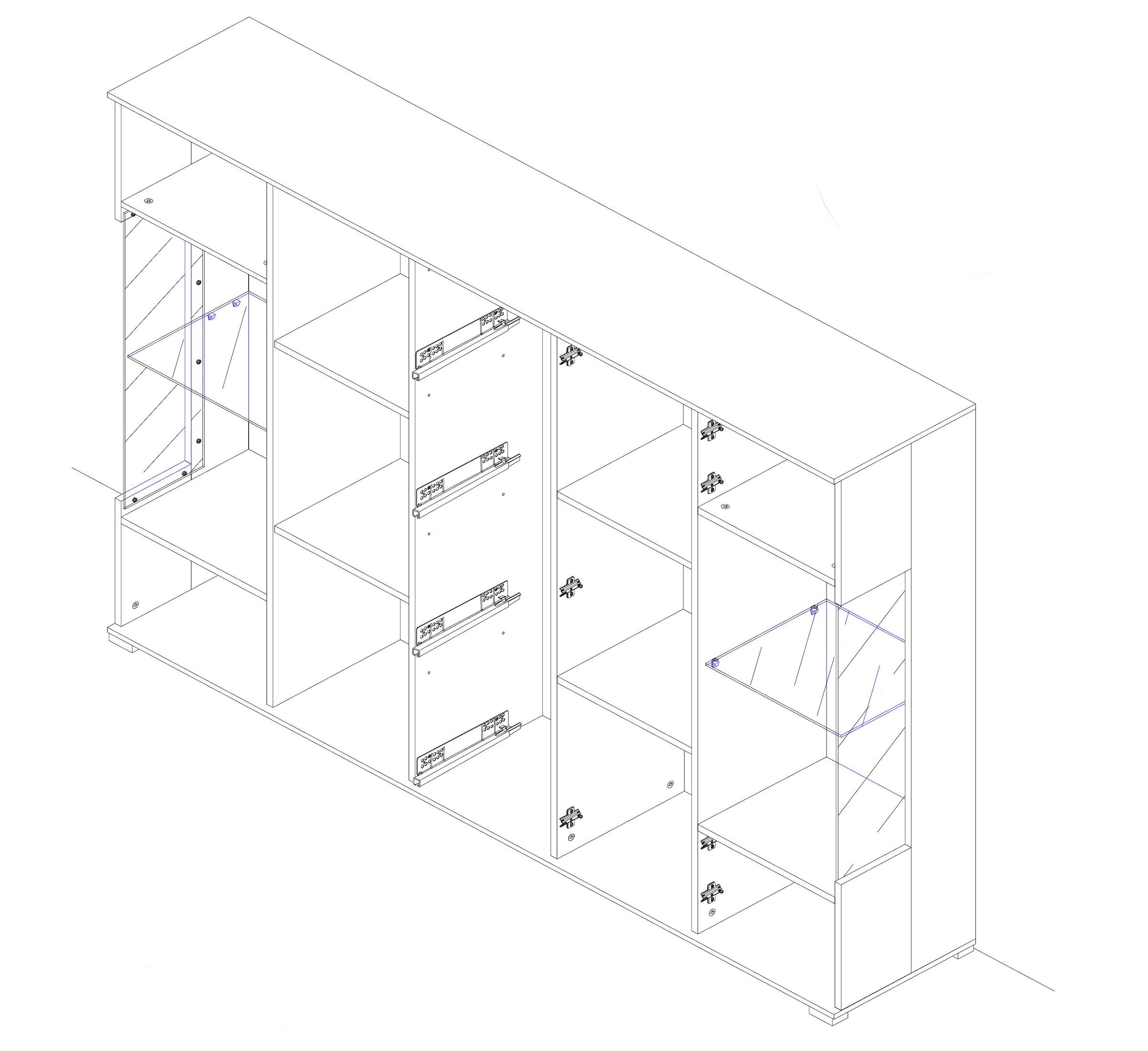 Höltkemeyer Highboard »STYLE«, Breite 188 cm, ohne Beleuchtung