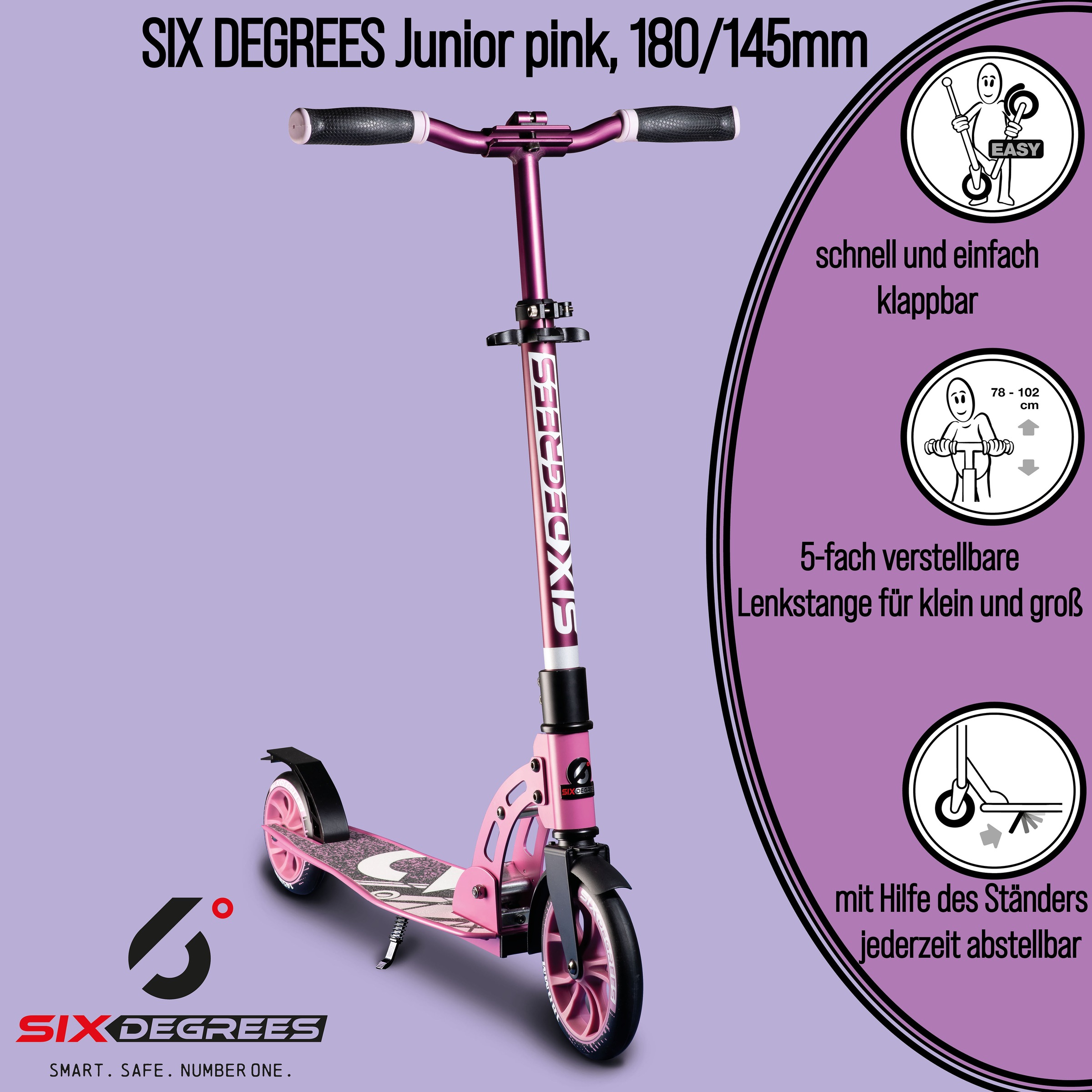Six Degrees Scooter »Aluminium Scooter Junior 180/145 mm«