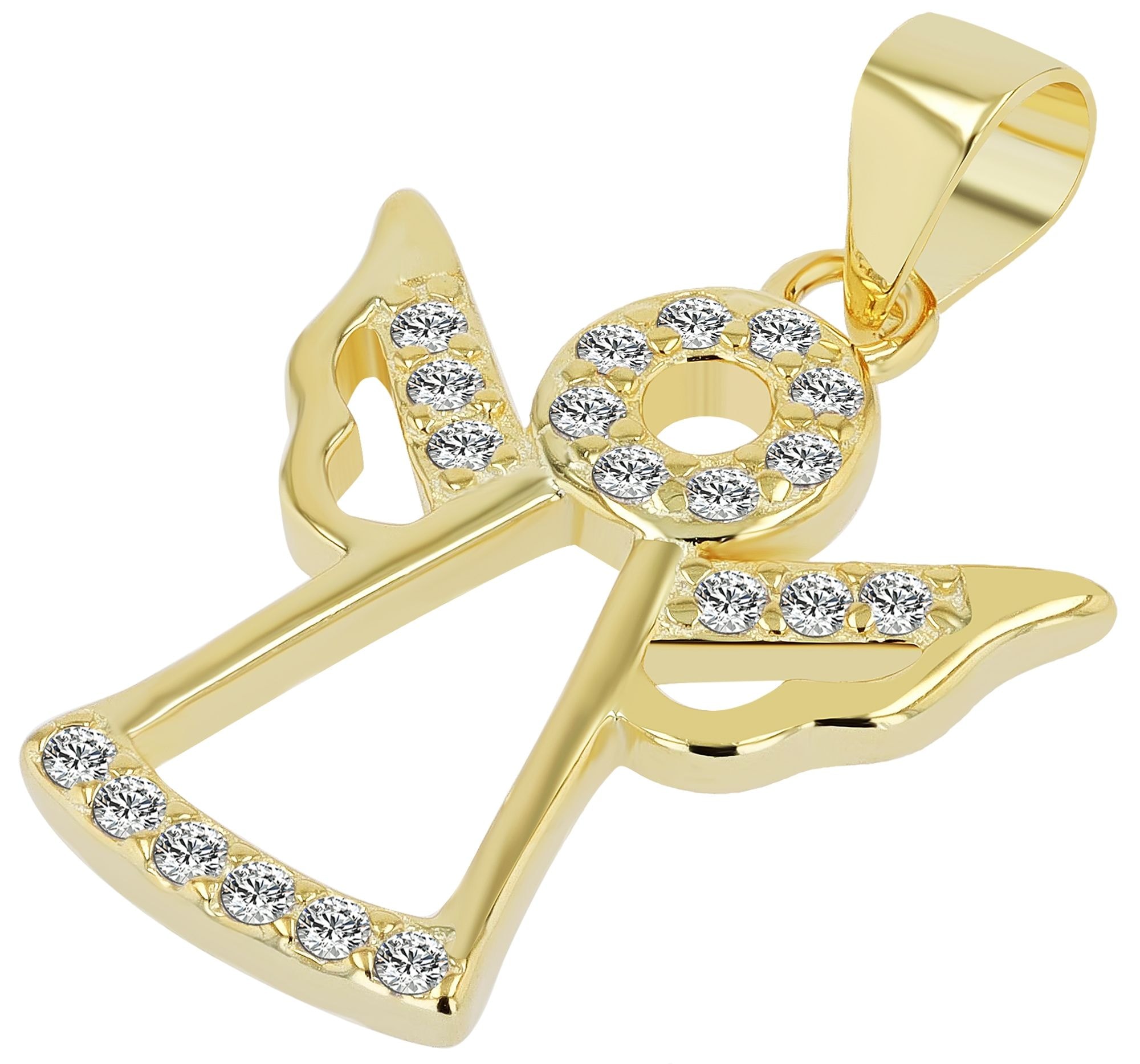 Adelia´s Kettenanhänger »Damen Anhänger ¿ Engelanhänger aus 925 Silber mit Zirkonia«