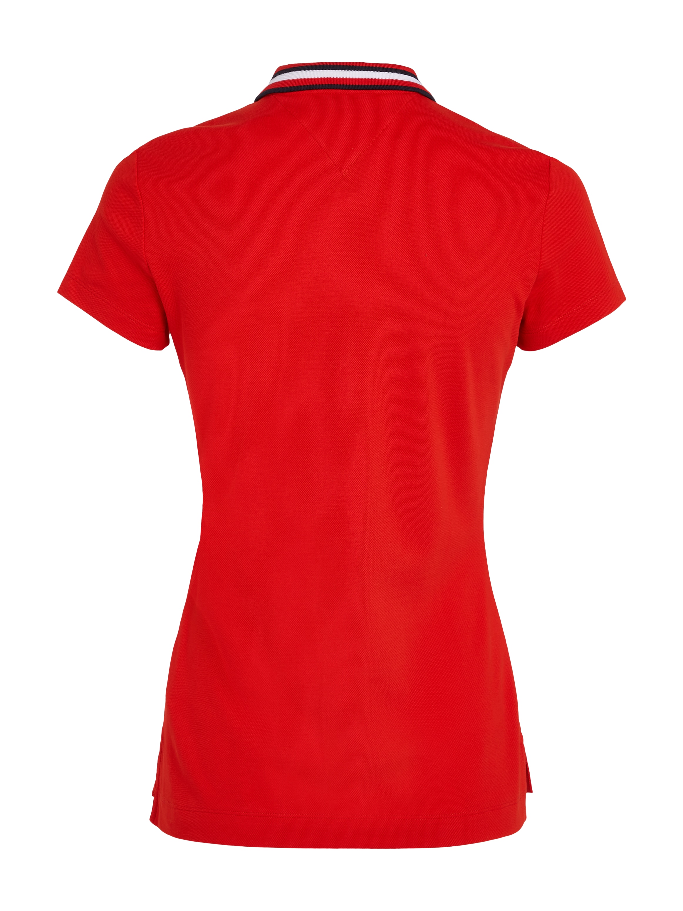 Tommy Hilfiger Poloshirt »SLIM GLOBAL STRIPE POLO SS«, (Global Serie TH WOMEN), Polokragen mit Kontraststreifen, kleine Knopleiste