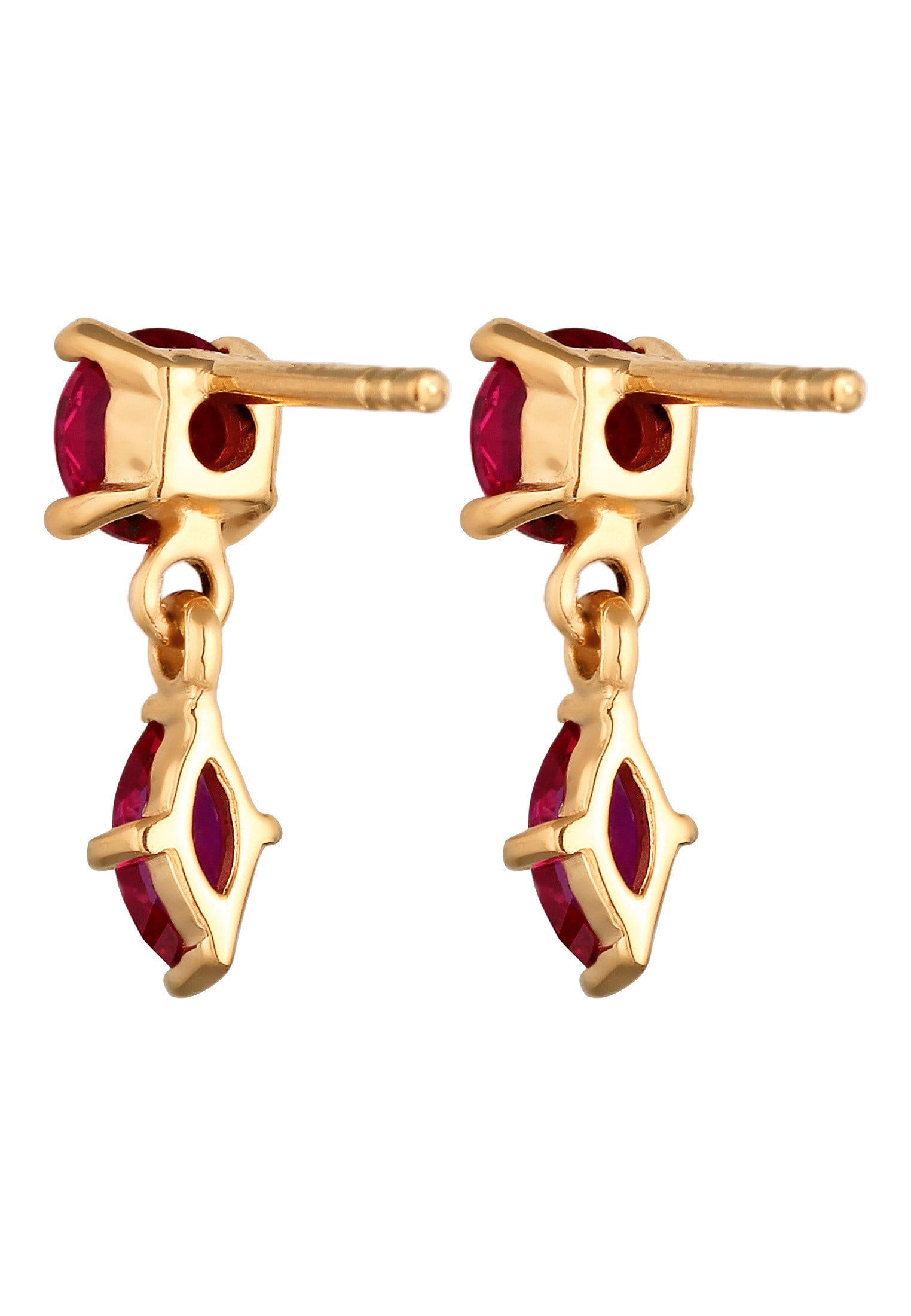 Elli Premium Paar Ohrstecker »Ohrringe Ohrhänger Rubin Rot 925 Sterling Silber«