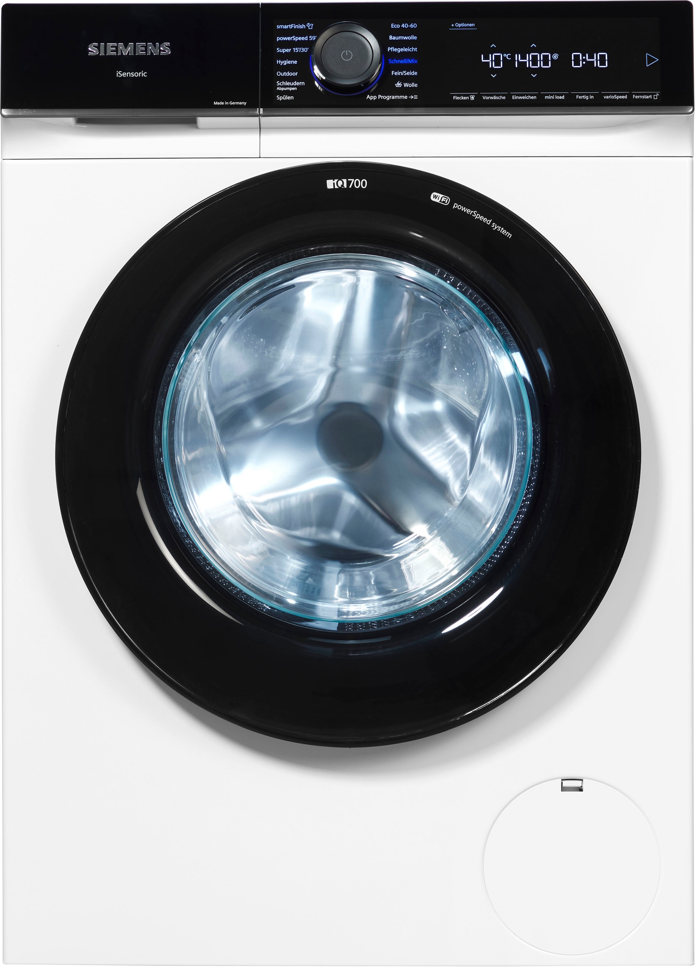 SIEMENS Waschmaschine »WG44B20Z0«, iQ700, WG44B20Z0, 9 kg, 1400 U/min,  smartFinish – glättet dank Dampf sämtliche Knitterfalten bei OTTO