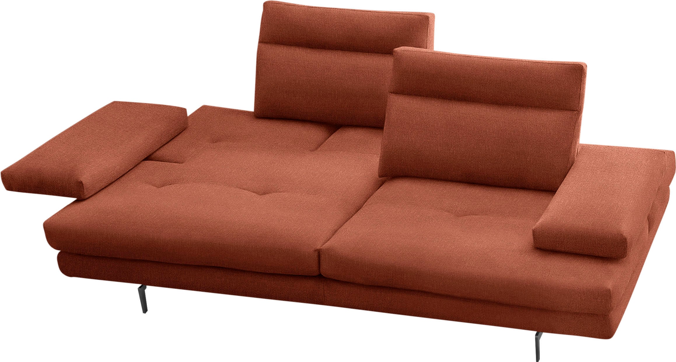 CALIA ITALIA 3,5-Sitzer »Toby Wing, italienisches Designsofa, super bequem, Megasofa« inkl. Sitztiefenverstellung und Armteilfunktion, Füße in Schwarz matt