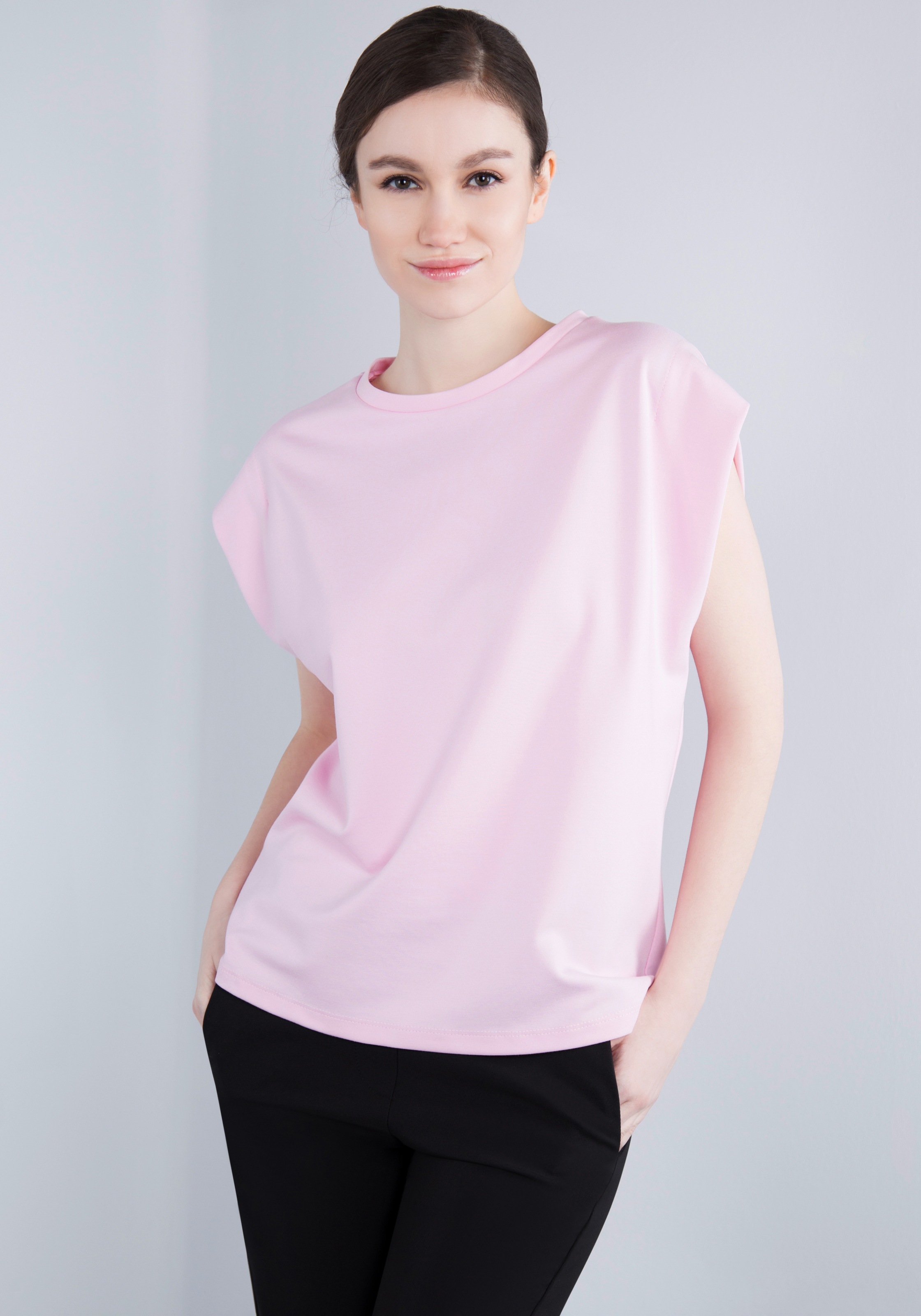 IMPERIAL T-Shirt »Ärmelloses "Punto Milano" Shirt mit eingeschlagen Armlochdetail«
