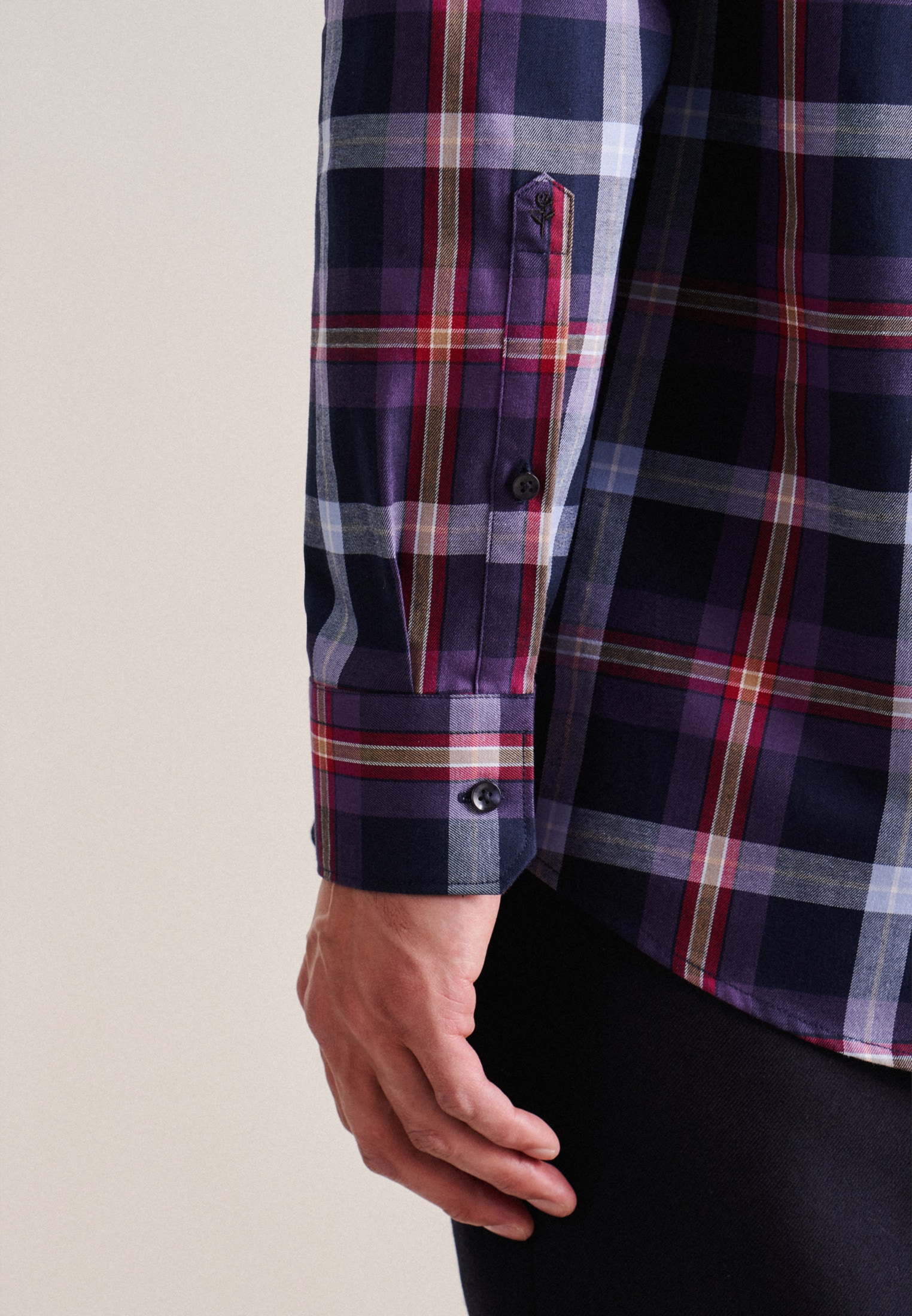 seidensticker Flanellhemd »Regular«, Regular Langarm Button-Down-Kragen Karo