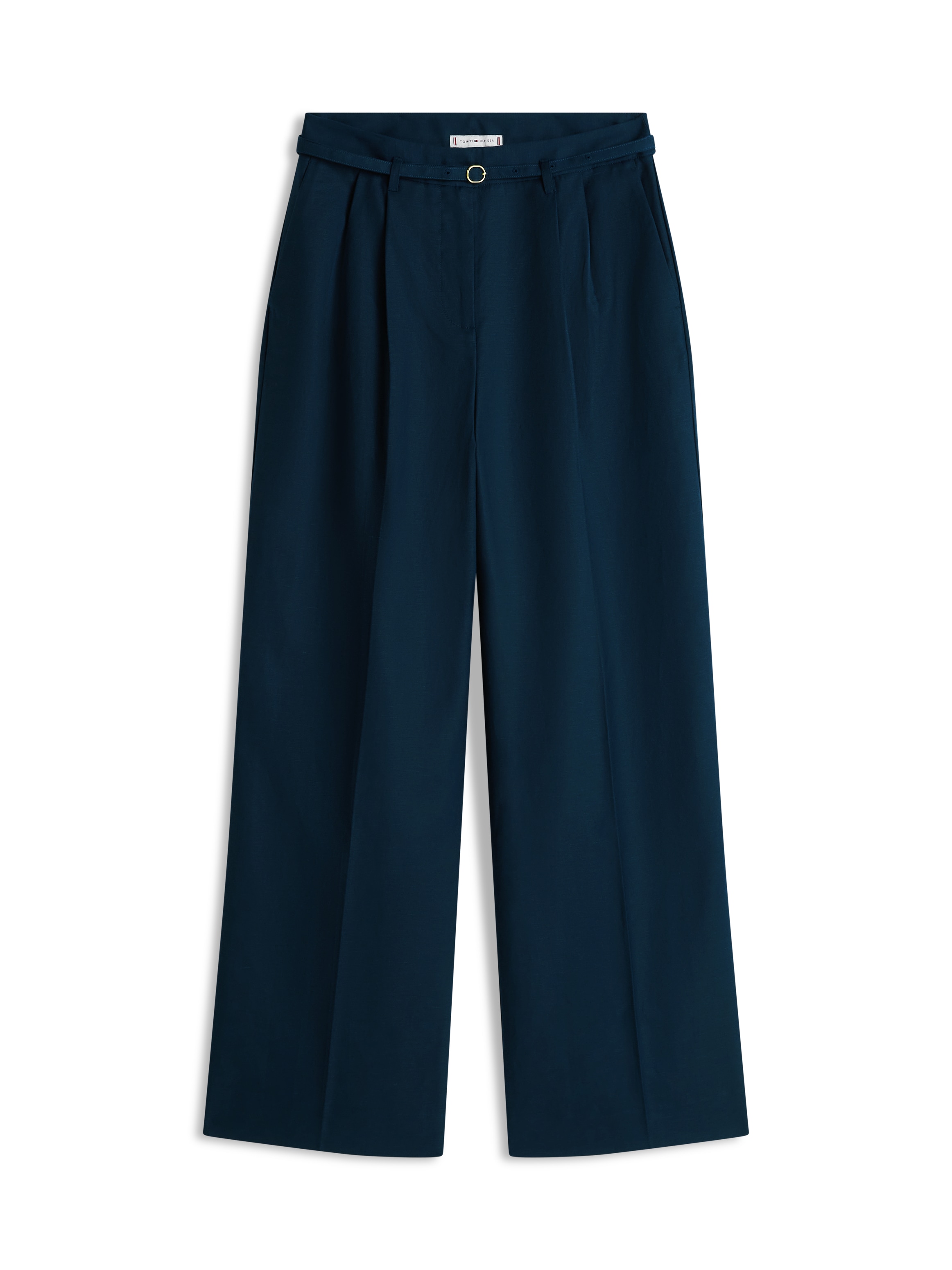 Tommy Hilfiger Bundfaltenhose »LINEN BLEND WIDE LEG PANT«  mit Bügelfalten & passendem Gürtel