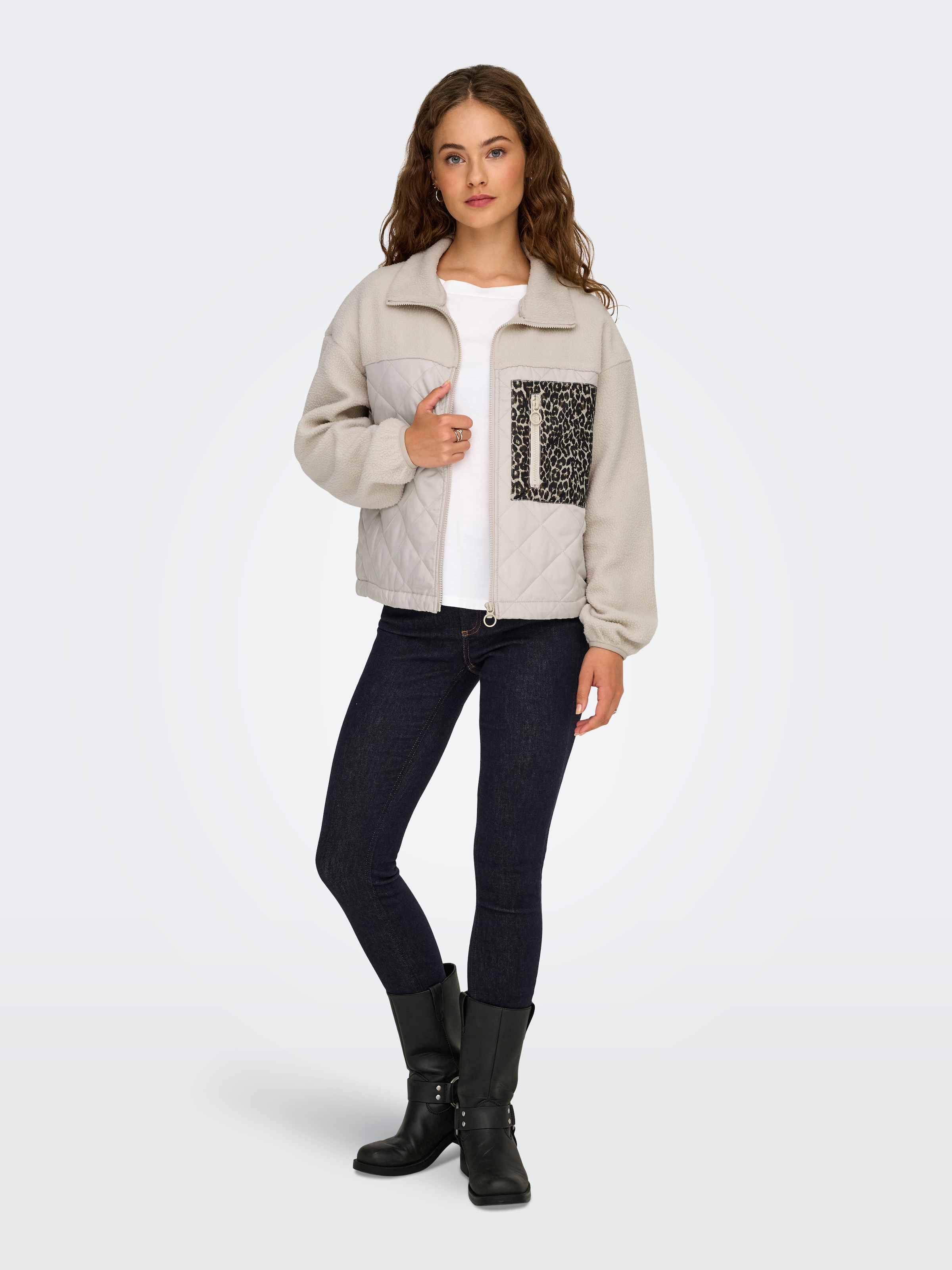 ONLY Plüschjacke »ONLLINDSEY TEDDY MIX JACKET CS OTW«, ohne Kapuze