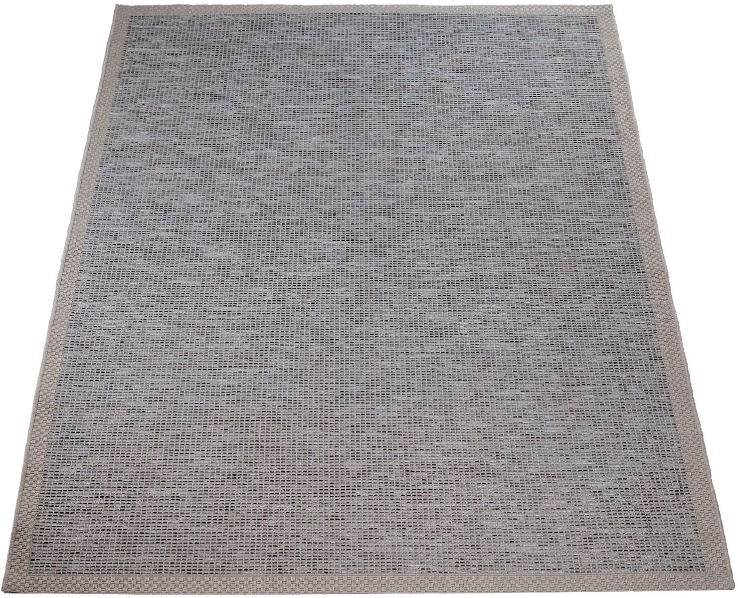 Paco Home Teppich »Quebec 135«, rechteckig, 4 mm Höhe, Flachgewebe, meliert, mit Bordüre, In- und Outdoor geeignet