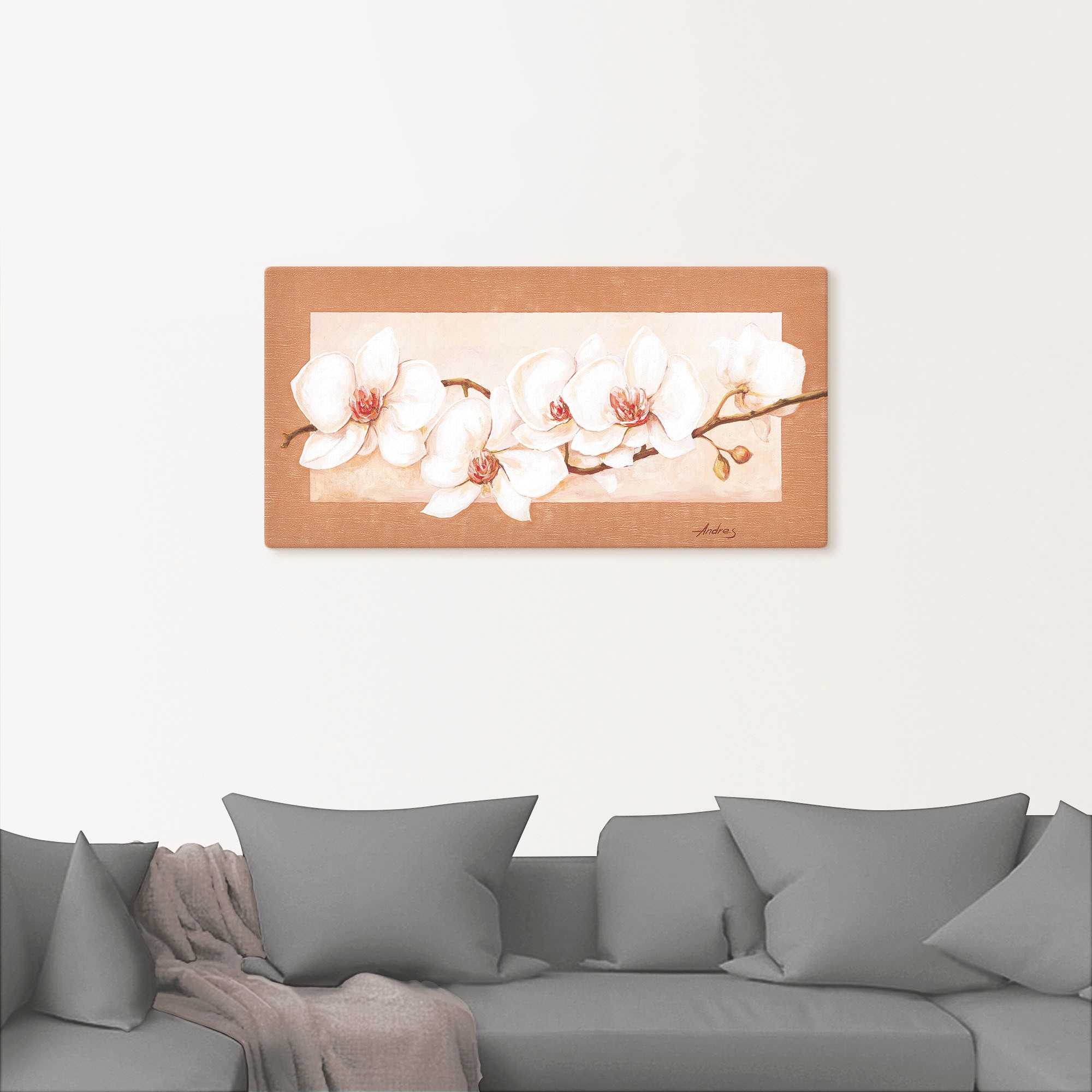 versch. Online Wandbild Shop oder Blumenbilder, Größen »Orchideenzweig«, Wandaufkleber OTTO Alubild, Artland St.), in Poster im als (1 Leinwandbild,
