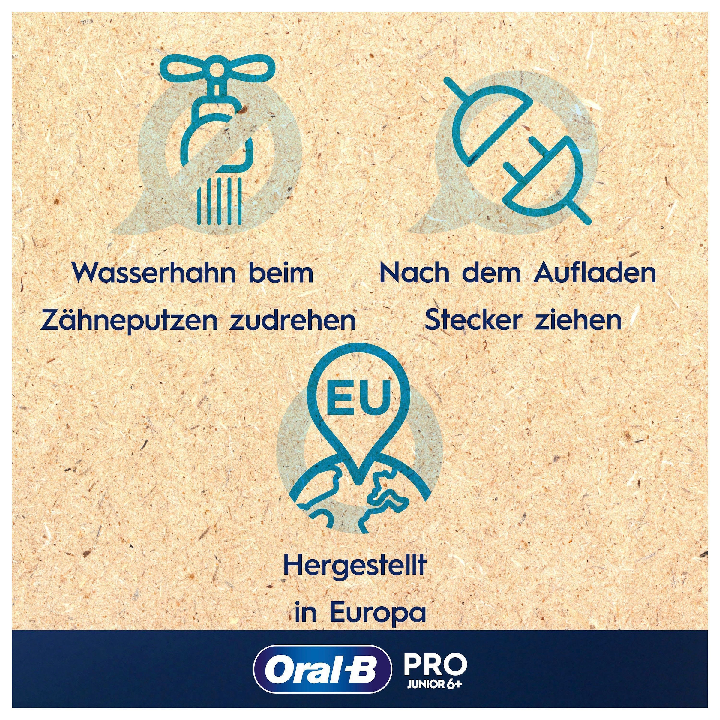 Oral-B Elektrische Zahnbürste »Pro Junior«, 1 St. Aufsteckbürsten, Drucksensor