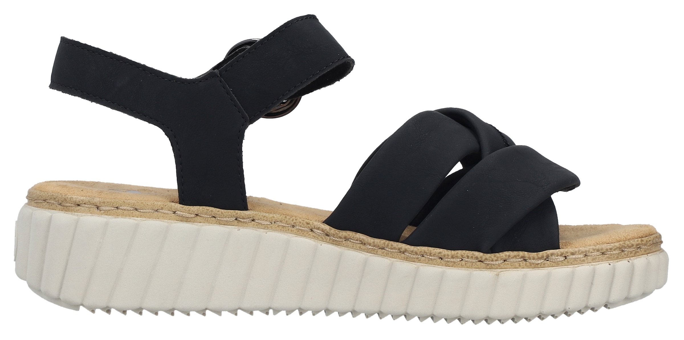 Rieker Sandale  Sommerschuh, Keilsandalette, Urlaubsschuh mit Klettriemchen