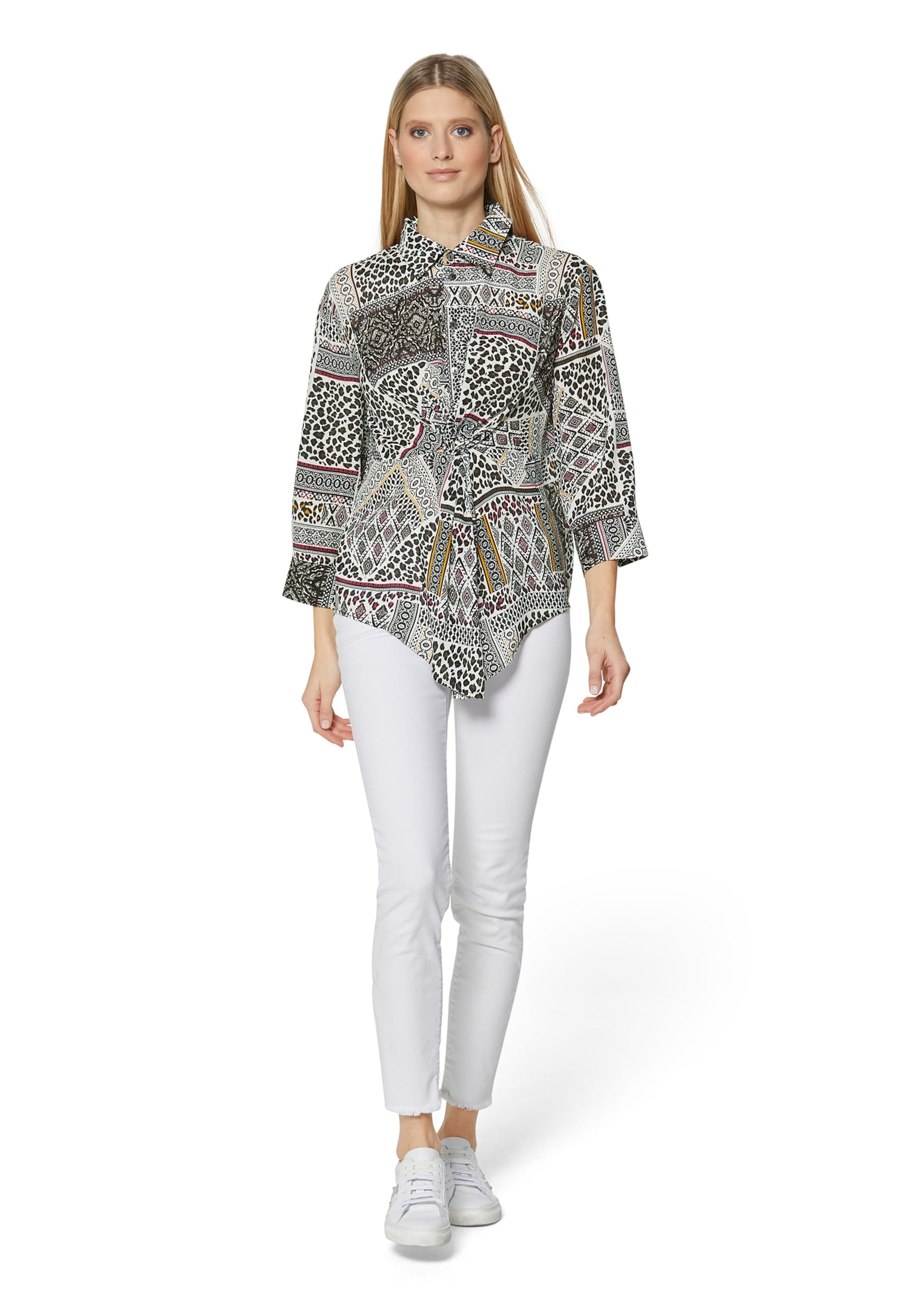 MADELEINE Hemdbluse »Bluse Bedruckte Bluse mit Knoten-Effekt und 3/4-Ärmeln«