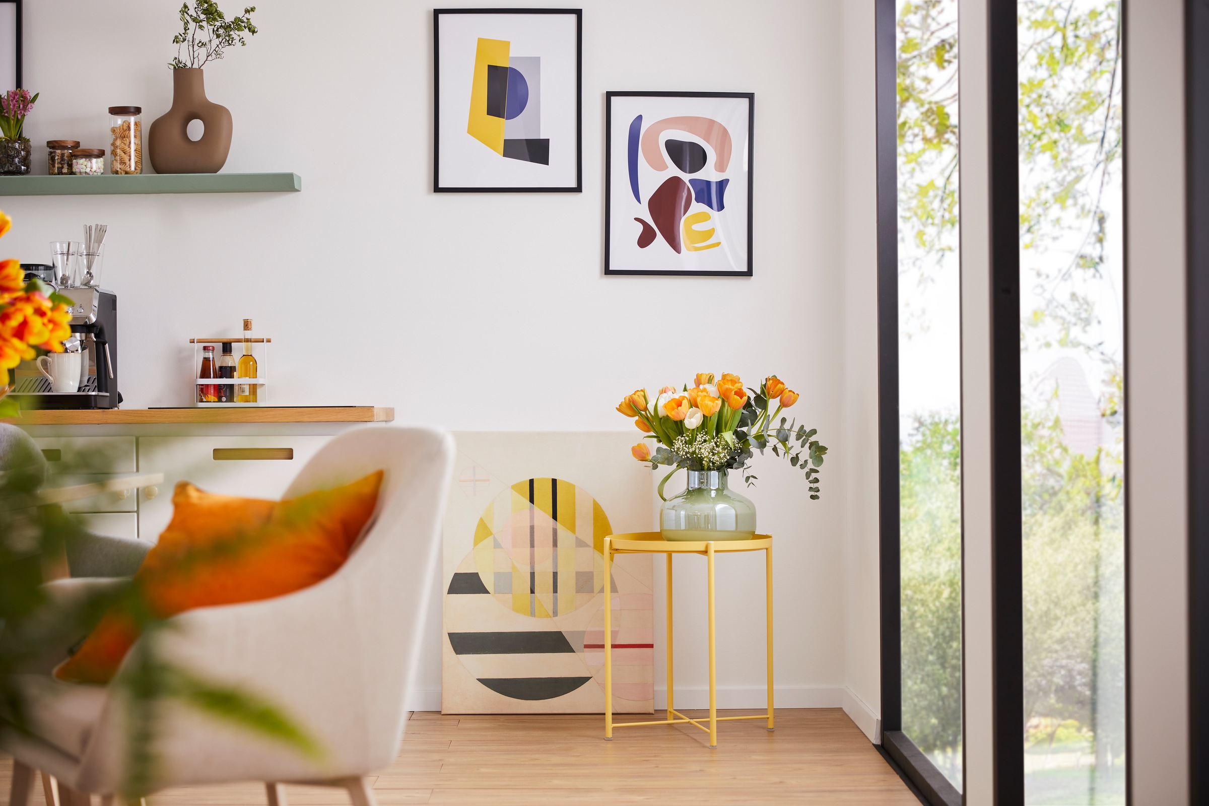 queence Bild »Jupiter«, Abstrakt-Kunst-Gemälde-Figuren-Modern-Gesicht, (1 St.), HD Premium Poster-Druck inkl. Holzrahmen