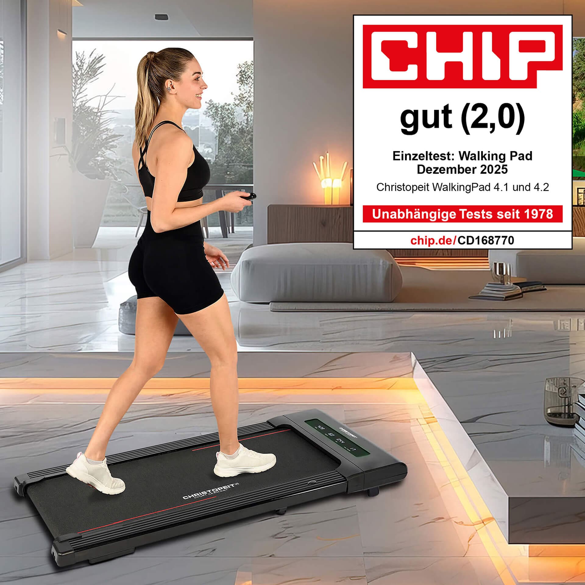 Christopeit Sport® Laufband »Walking Pad 4.1« bis max. 6 km/h, 120 kg max. Benutzergewicht