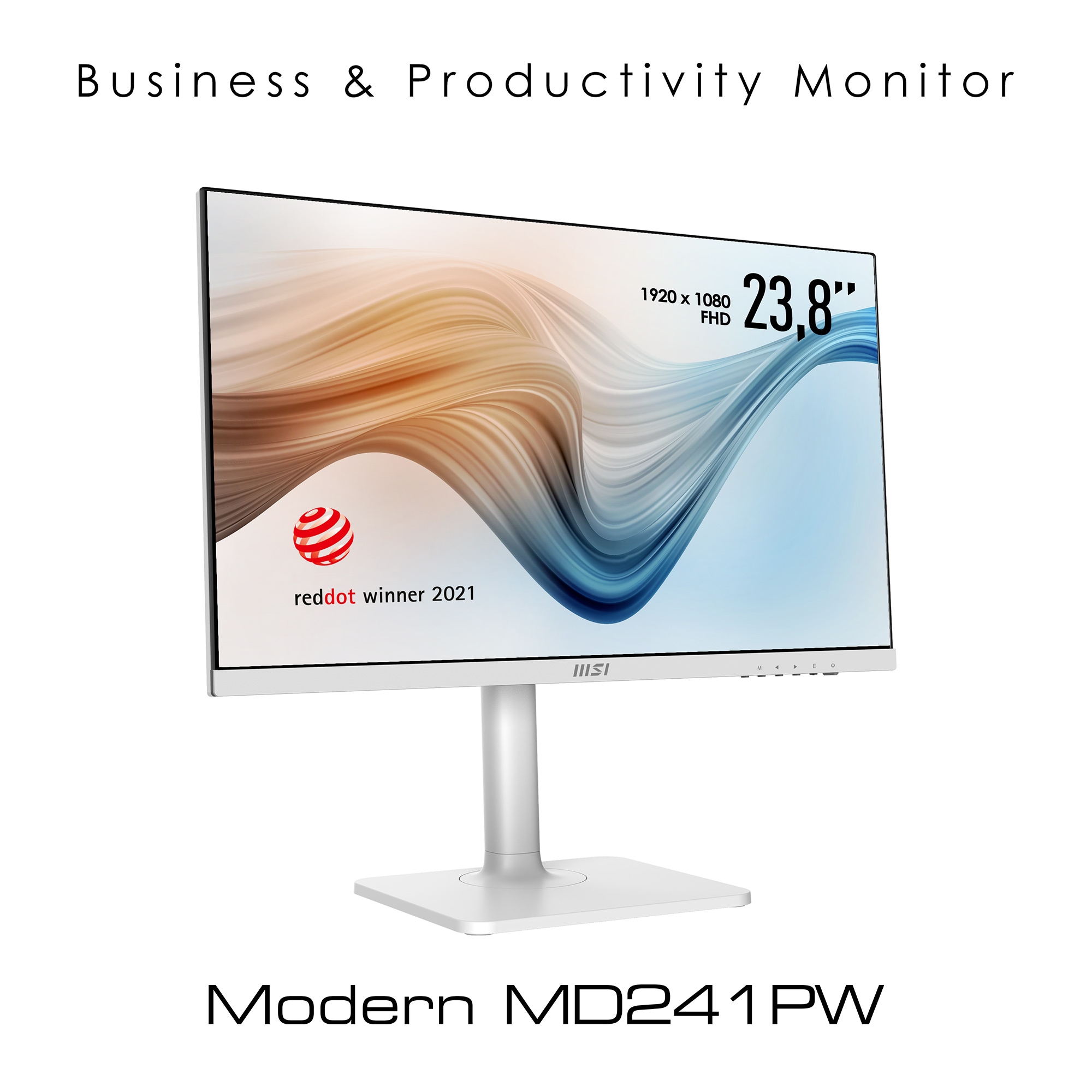 MSI LED-Monitor »Modern MD241PW«, 60 cm/24 Zoll, 1920 x 1080 px, Full HD, 5  ms Reaktionszeit, 75 Hz, 3 Jahre Herstellergarantie, höhenverstellbar,  USB-C jetzt bei OTTO