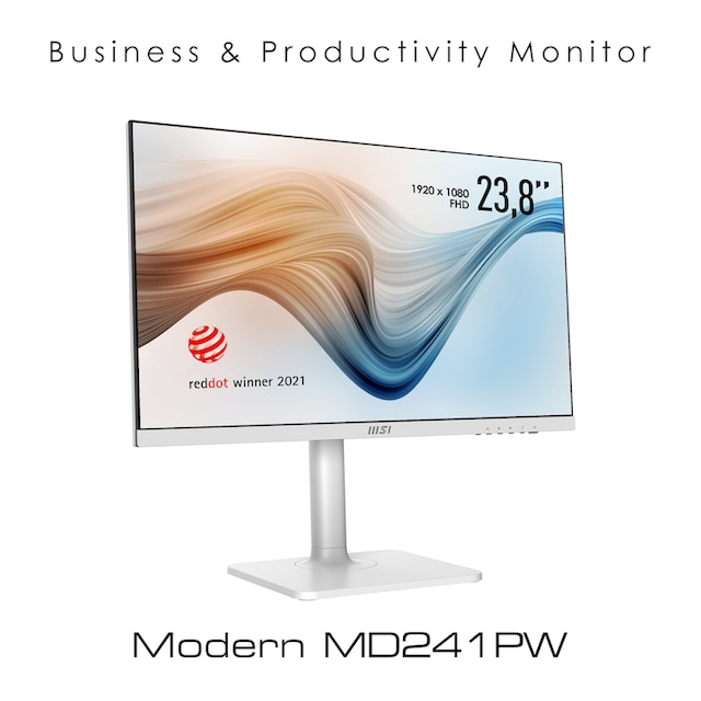 MSI LED-Monitor »Modern MD241PW«, 60 cm/24 Zoll, 1920 x 1080 px, Full HD, 5  ms Reaktionszeit, 75 Hz, 3 Jahre Herstellergarantie, höhenverstellbar,  USB-C jetzt bei OTTO