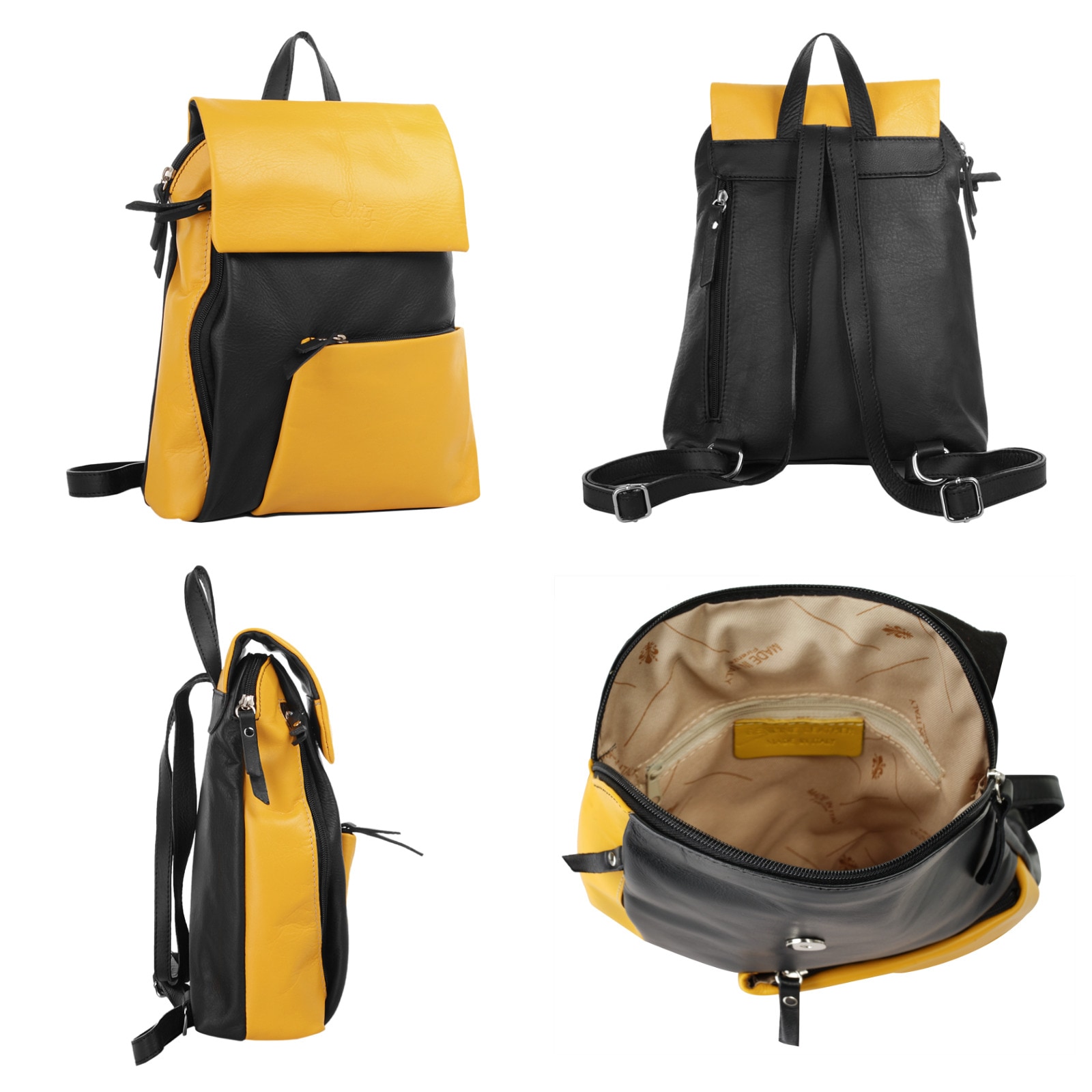 Cluty Cityrucksack, echt Leder, Made in Italy