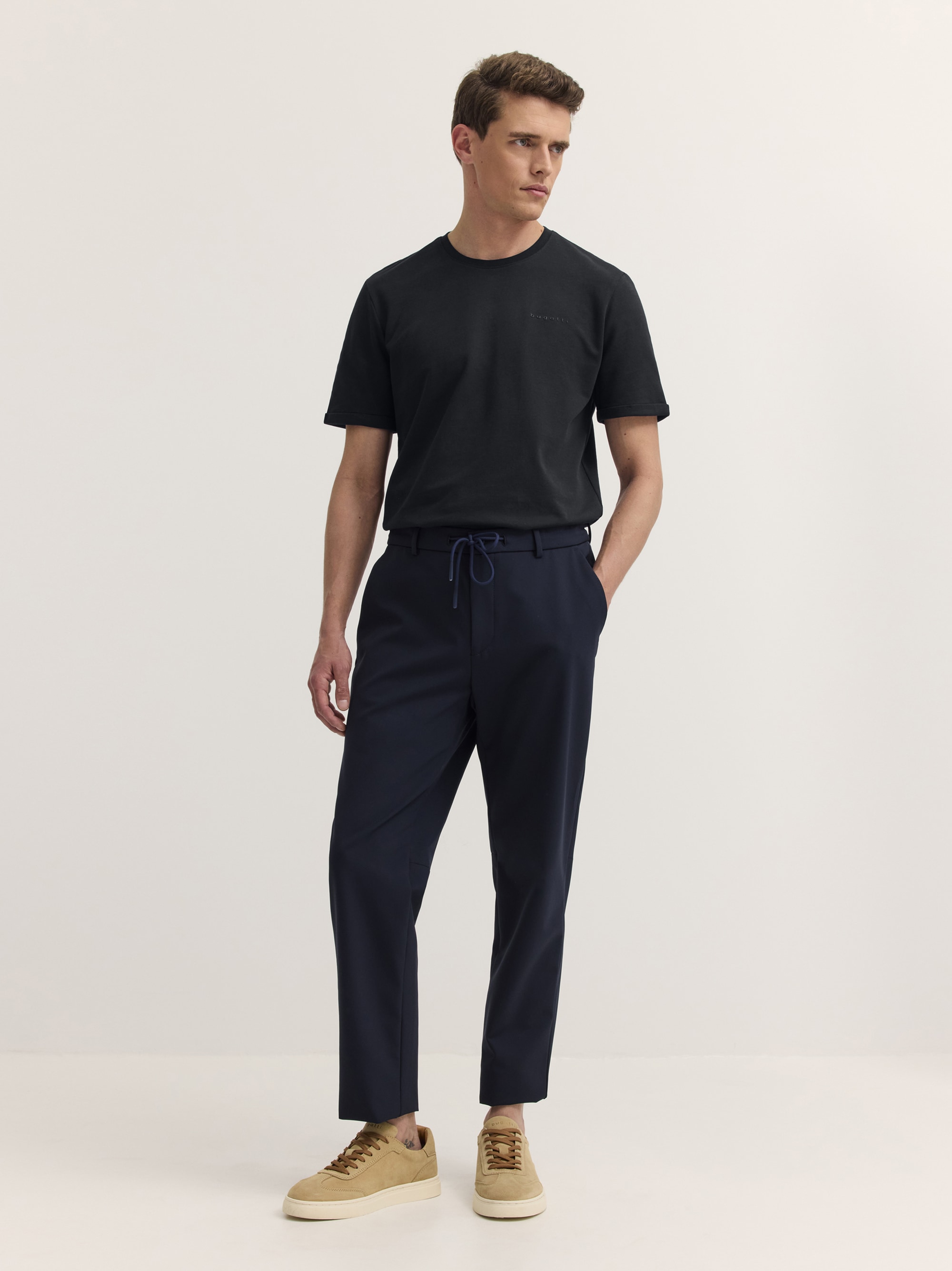 bugatti »Oversized Fit« Oversized Fit Baumwolle Rundhals Brustprint