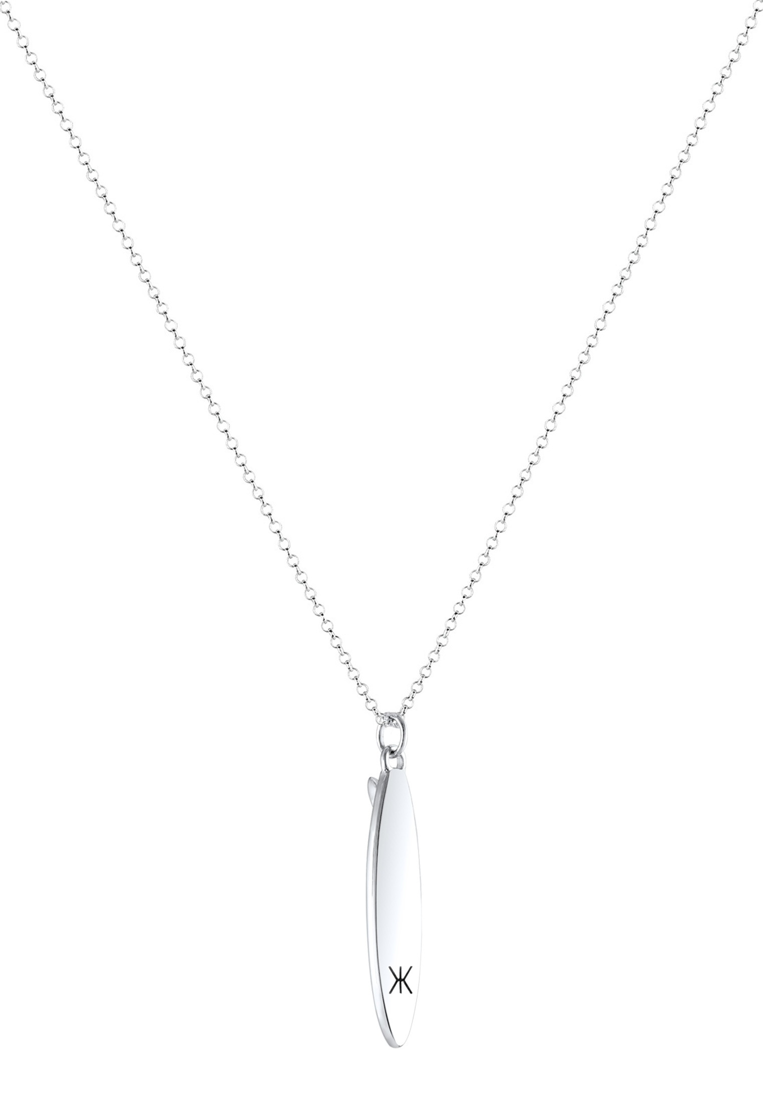 Kuzzoi Lange Kette »Halskette Herren Anhänger Surfboard Trend Massiv 925 Silber«